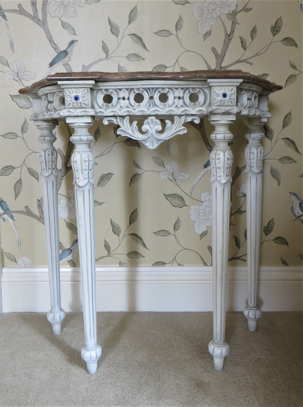 Hand Painted Console Table with 'Shabby Chic' Paint Effect Yorkshire