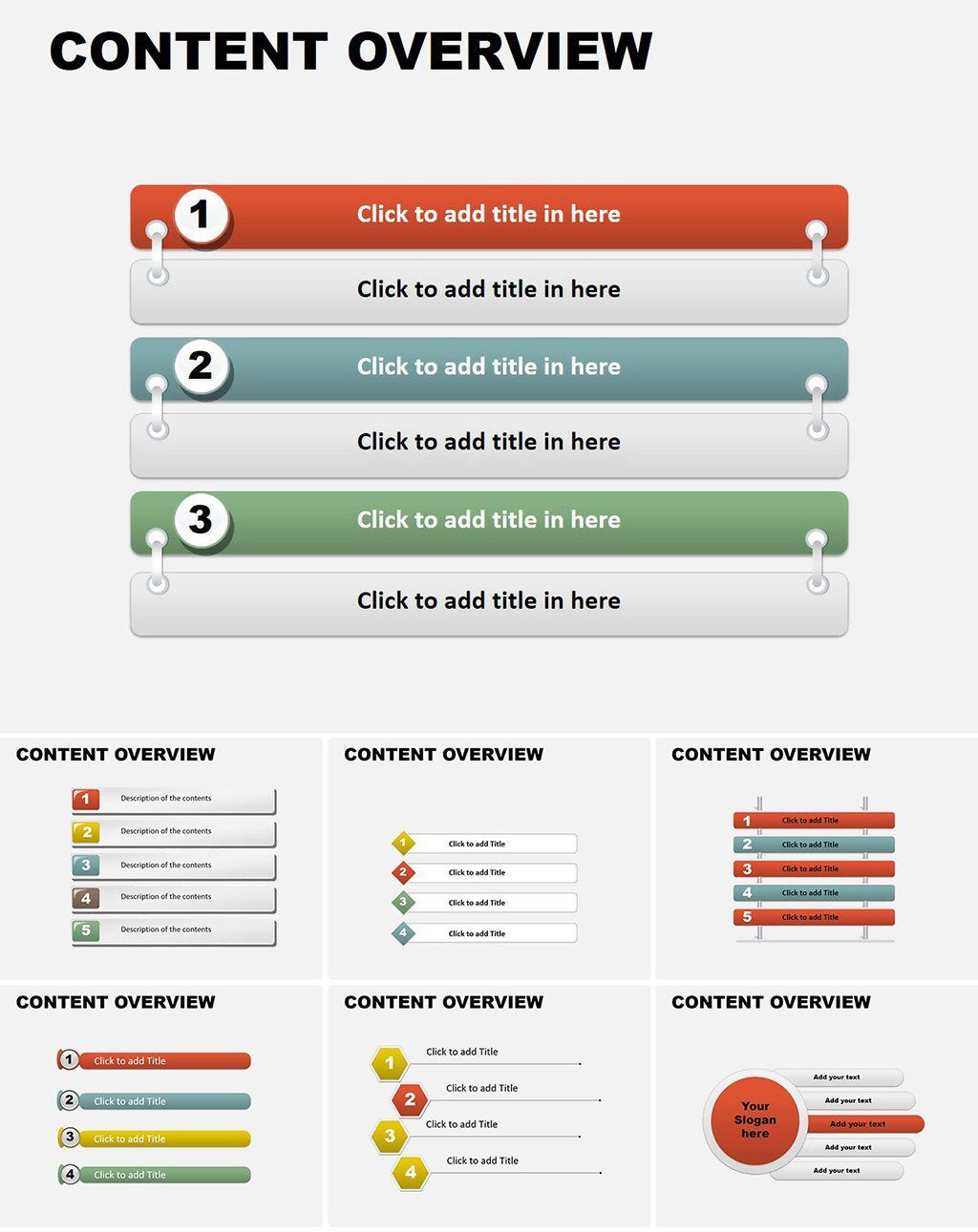 Content Overview Free Keynote chart template