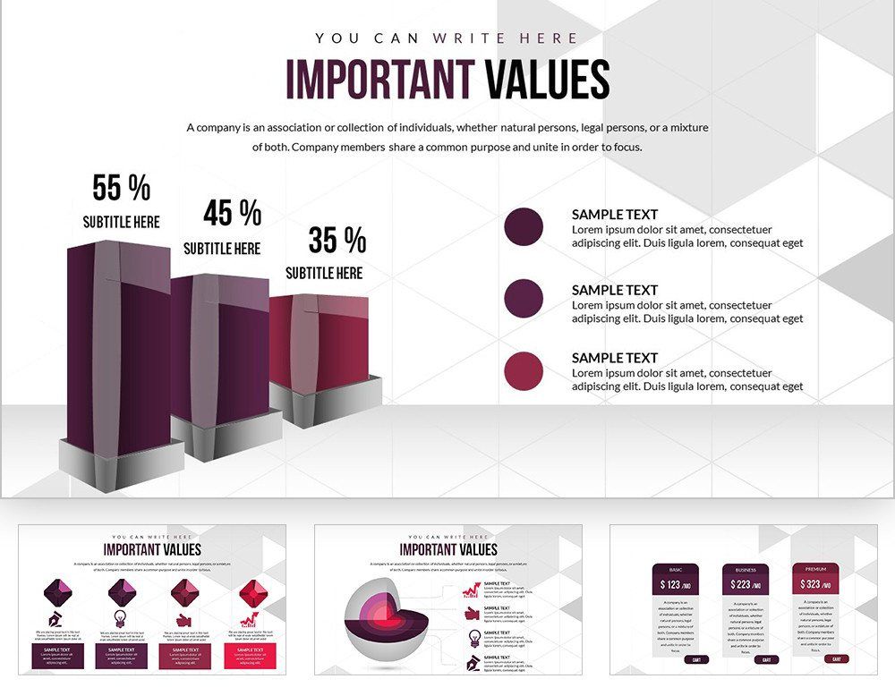 Professional Presentation Keynote Charts Templates for Download