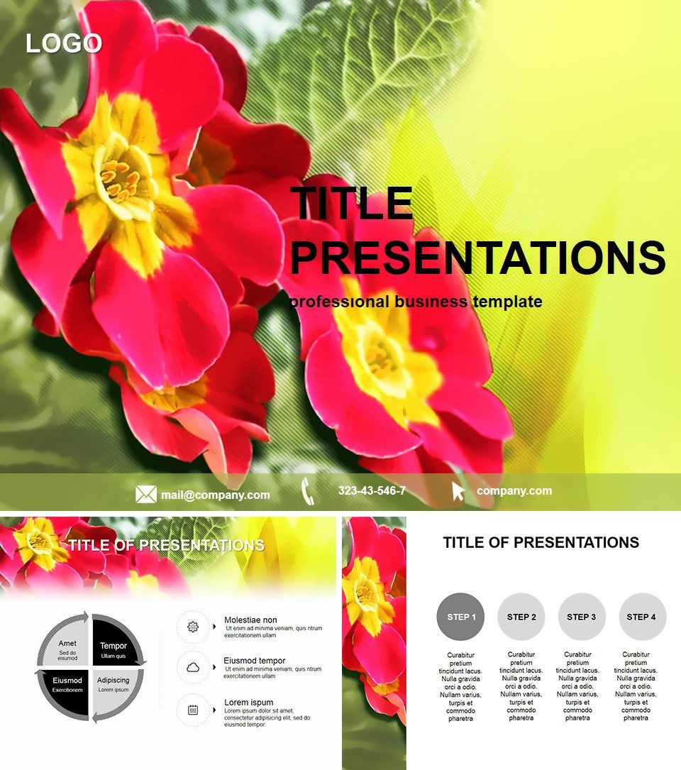 Garden flowers Keynote templates
