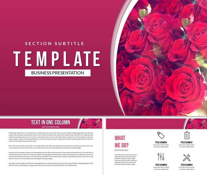 Bouquet of Roses Keynote templates