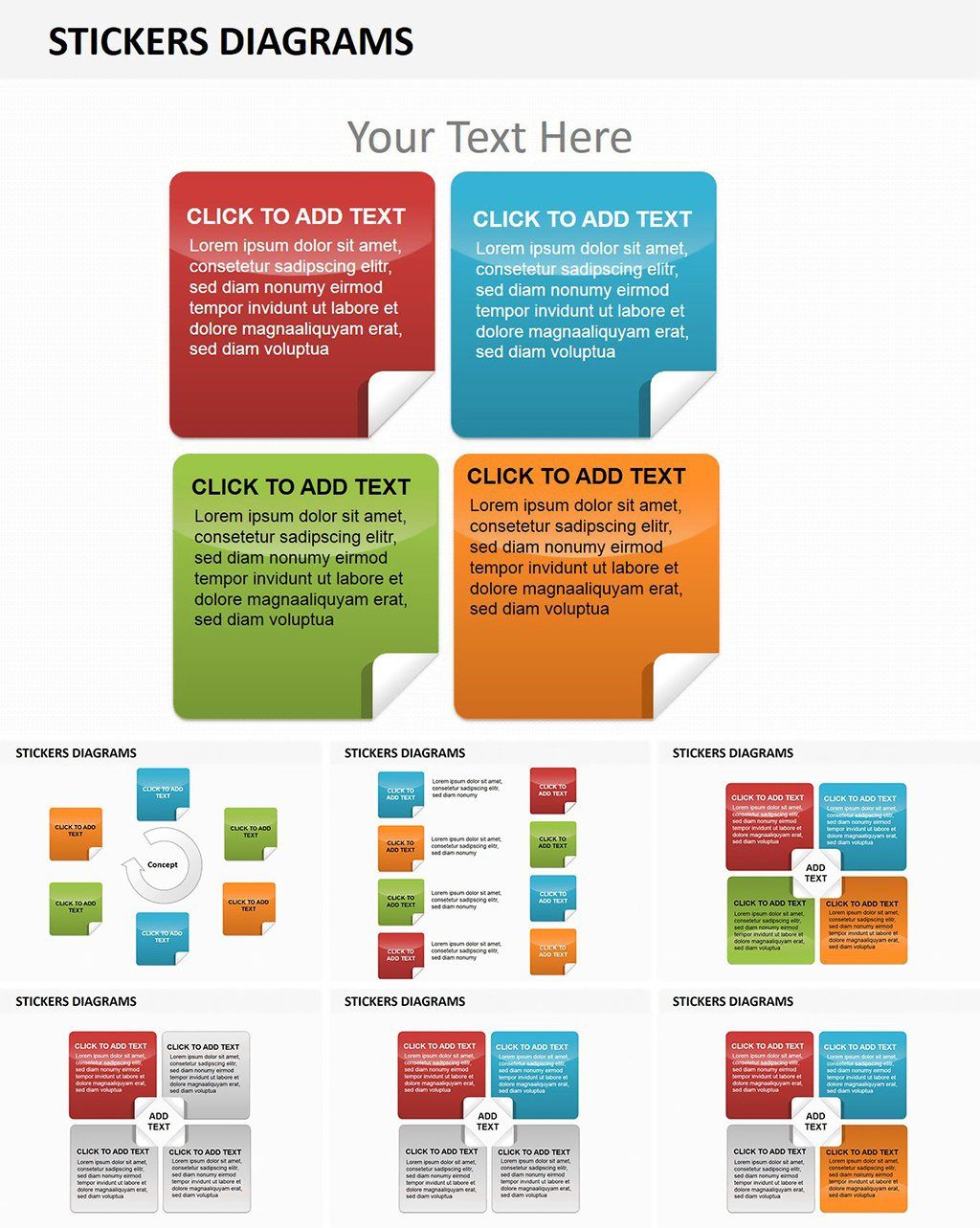 Stickers PowerPoint diagrams | ImagineLayout.com