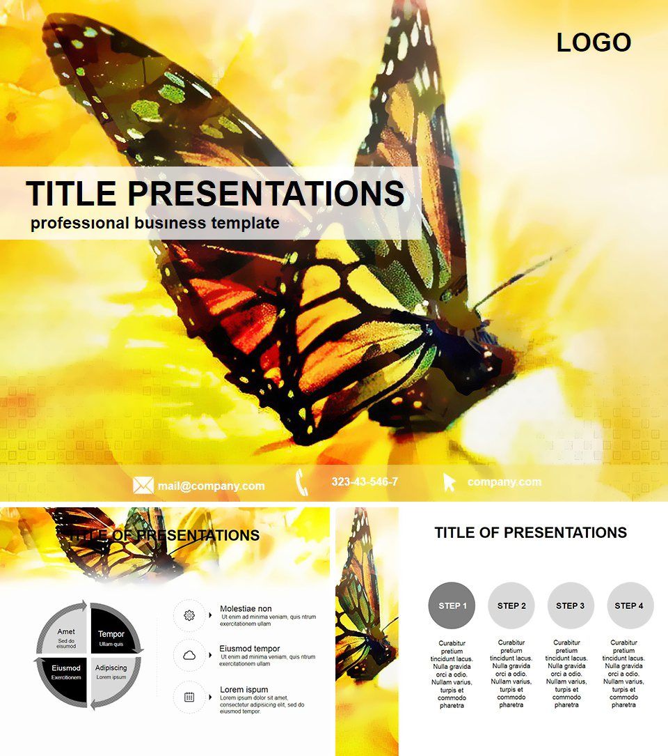 Butterfly fly PowerPoint Template