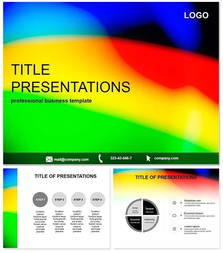 Three colors rainbow free Keynote themes