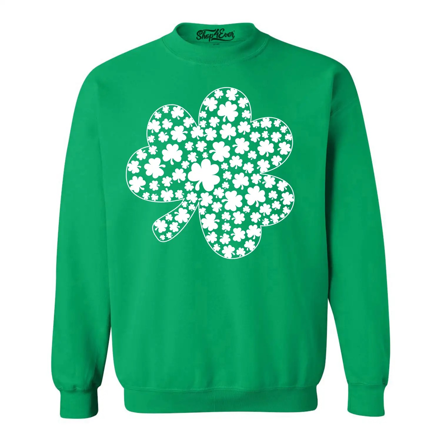 Shamrock Cloud Crewnecks Clover Fun Saint Patricks Day St Patty