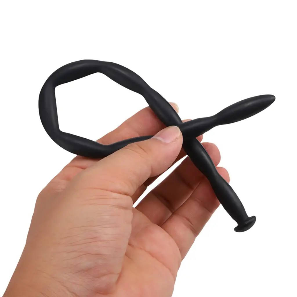 US Set Urethral Sound Silicone Flexible Penis Plug Multi Beads Urethral