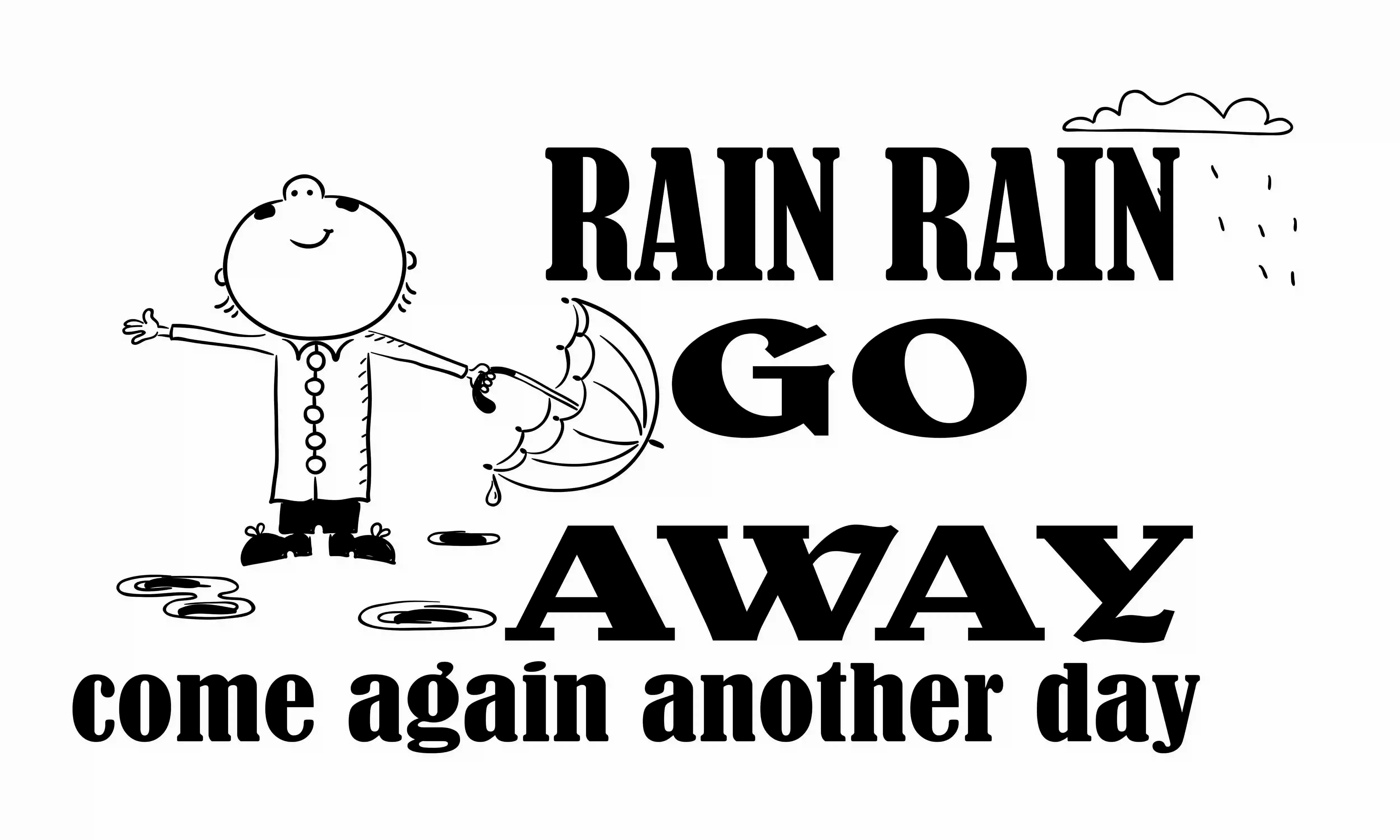 Nursery Rhyme Vinyl Home Wall Decal Rain Rain Go Away Come Again