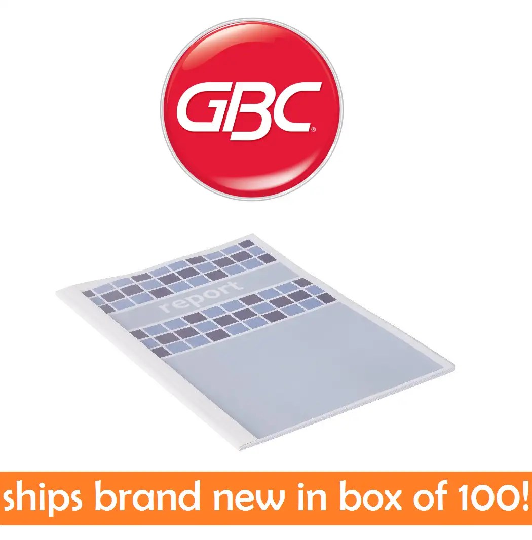 NEW IN BOX 100x GBC Thermal Binding Cover A4 White Spine Clear Cover 4.0mm 3040 eBay