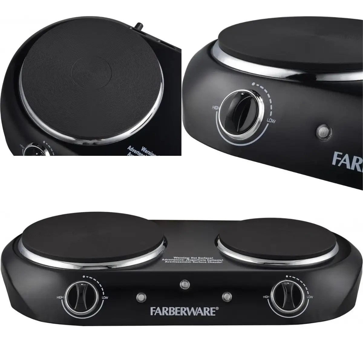 DOUBLE BURNER Electric Portable 1800 HOT PLATE STOVE Counter Top Cook