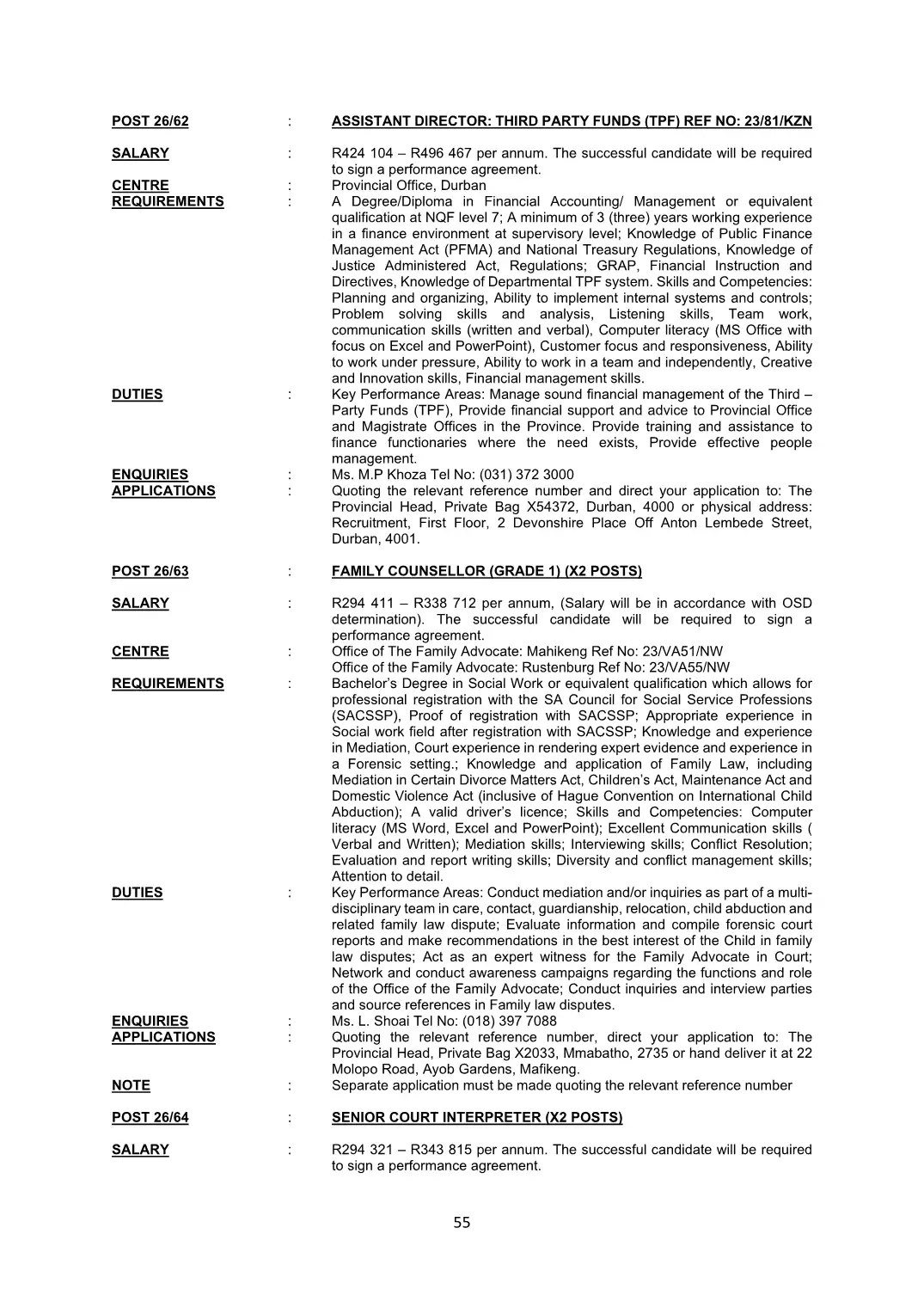 Justice and Constitutional Development Circular 26 Of 2023 DPSA Circular