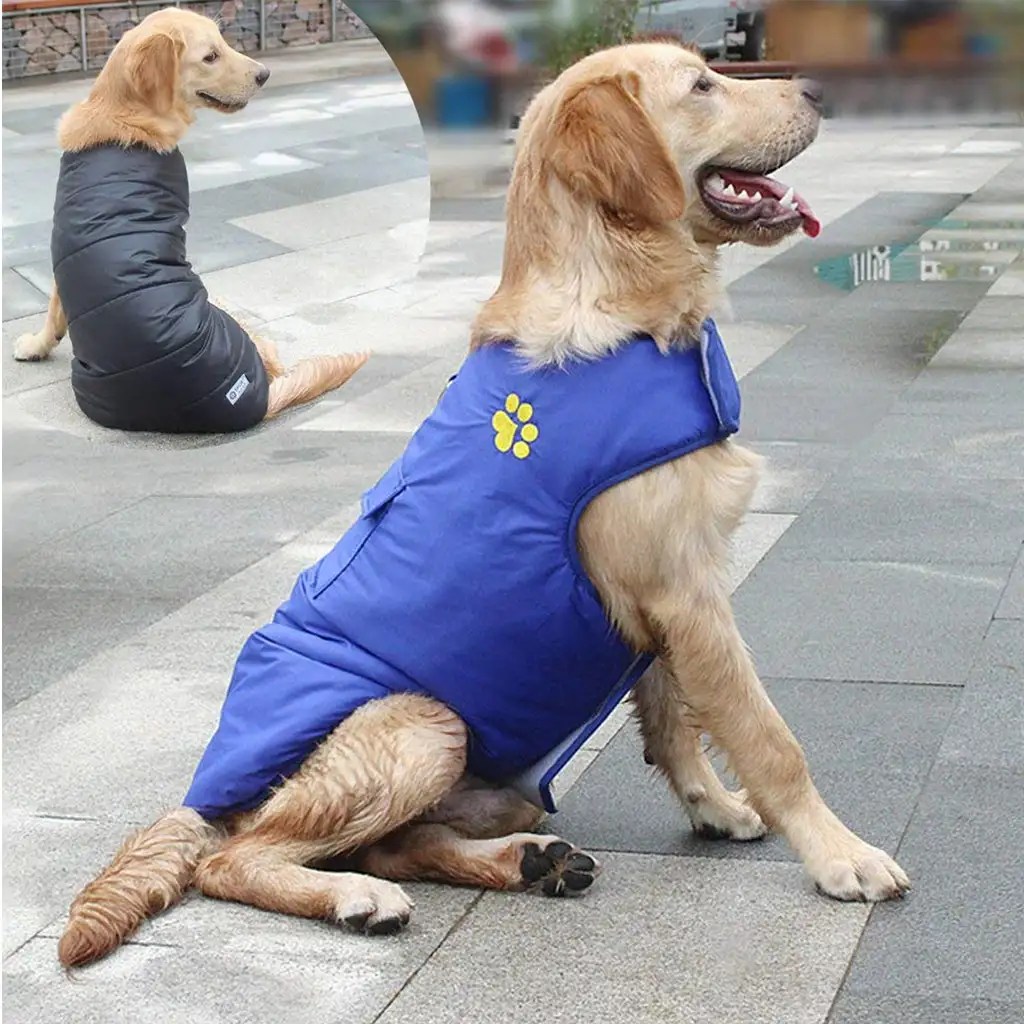 Waterproof Twoside Wearable Pet Dog Clothes Padded Warm Coat Winter