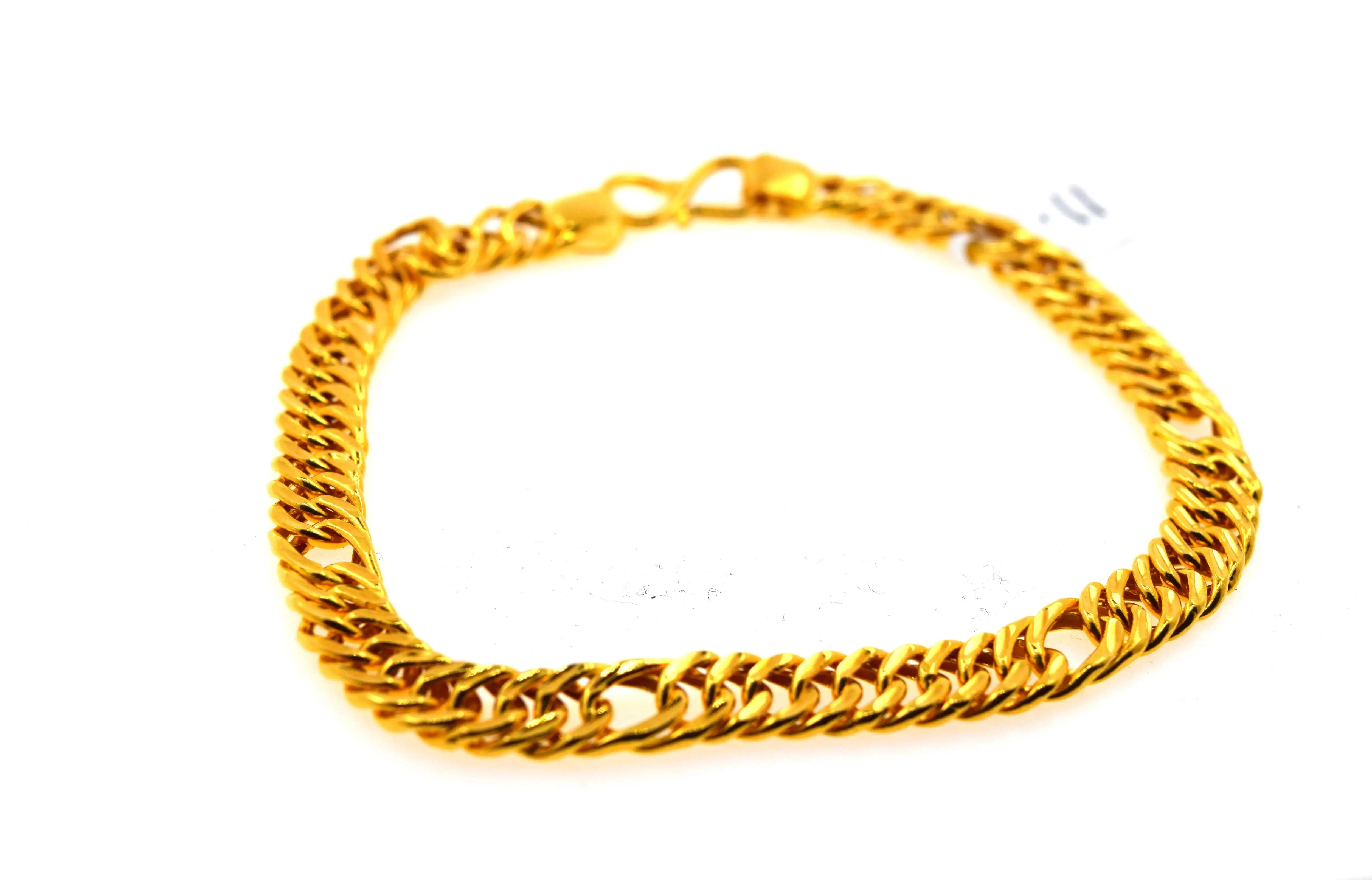 22k Solid Gold ELEGANT MENS BRACELET Simple Curb Design b4033 eBay