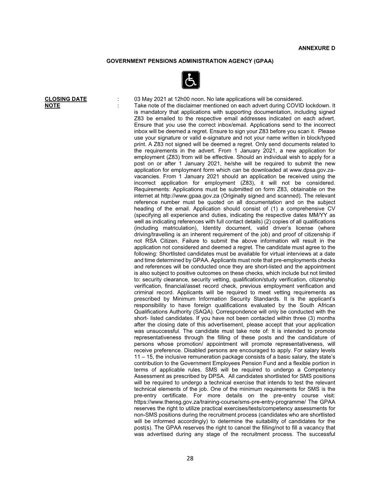 Government Pensions Administration Agency Circular 13 Of 2021 DPSA Circular