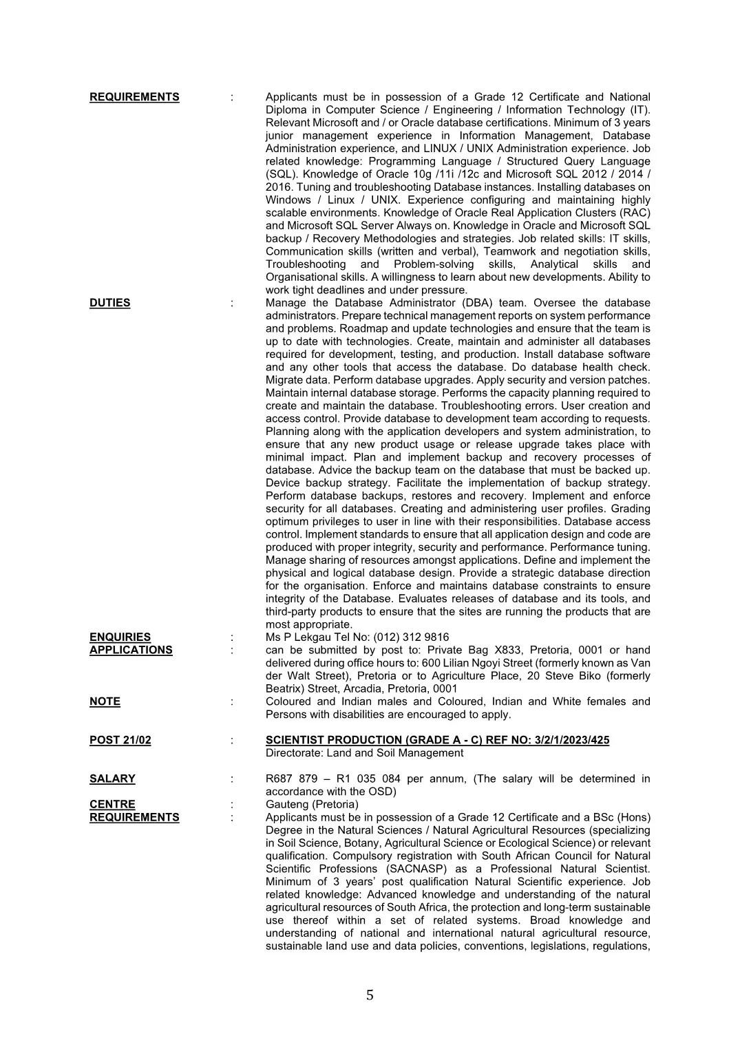 Agriculture Land Reform and Rural Development Circular 21 Of 2023