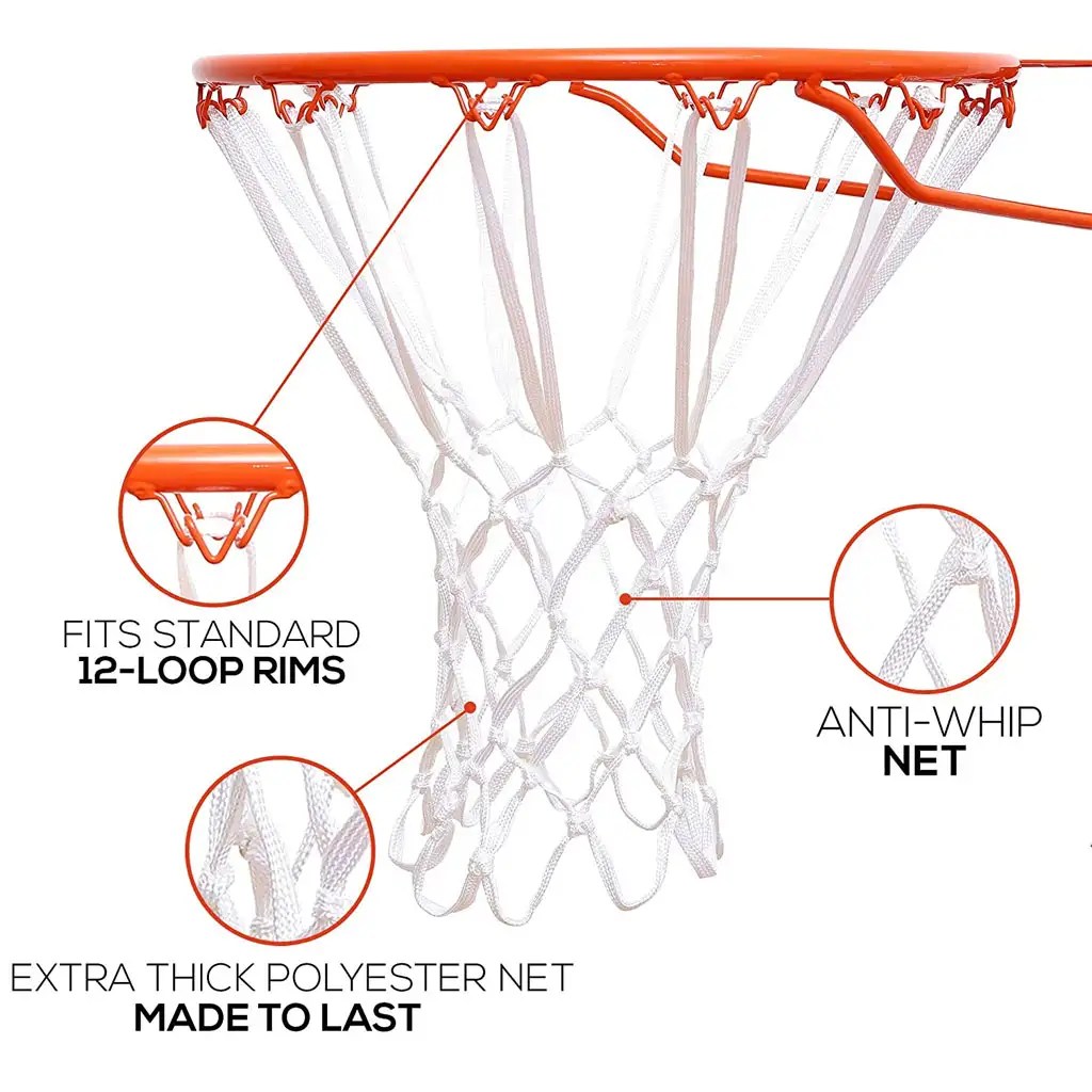 US Replacement Basketball Net Nylon All Weather Hoop Goal Standard Rim