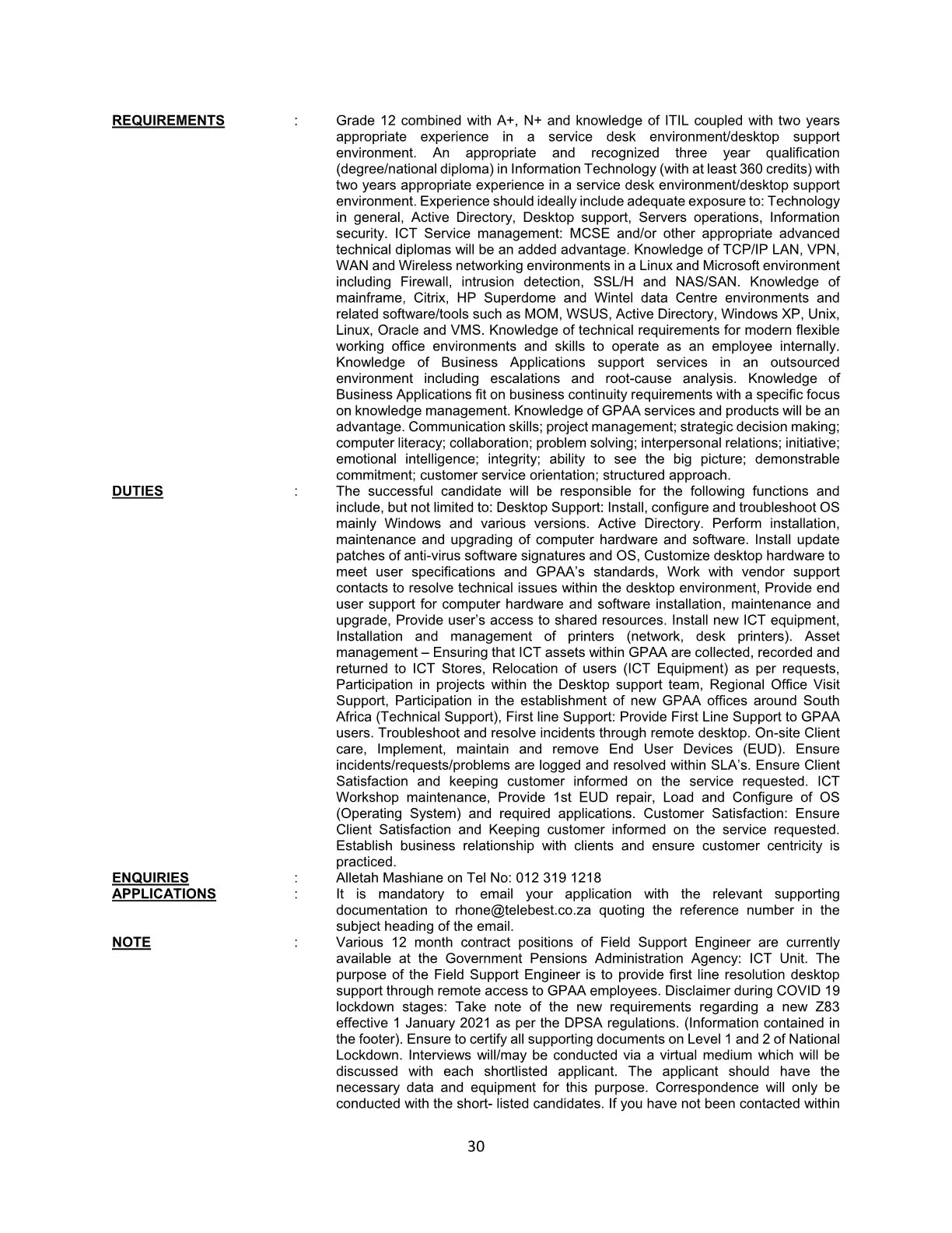 Government Pensions Administration Agency Circular 13 Of 2021 DPSA Circular