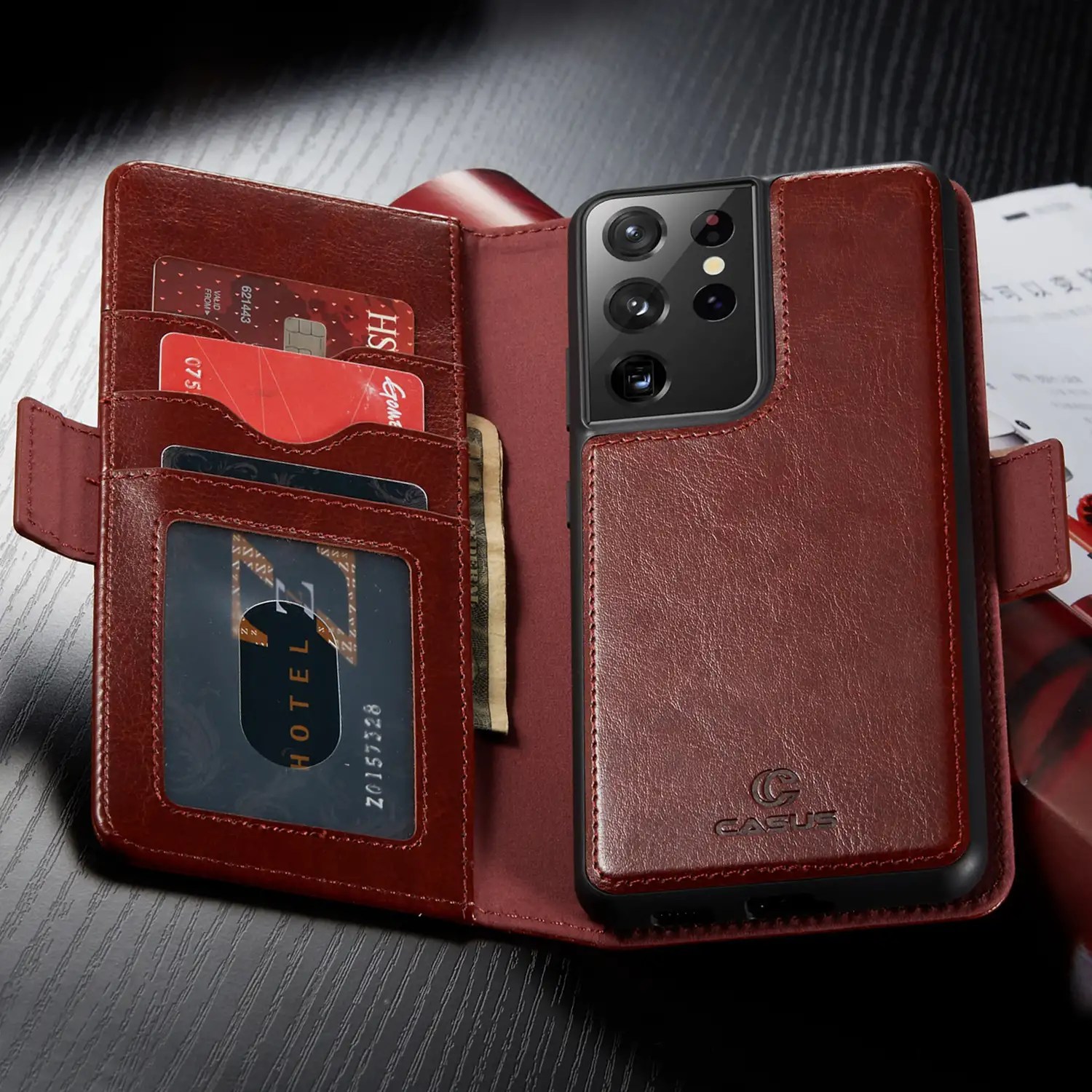 For Samsung Galaxy S21 Ultra S20 FE Case Removable Leather Wallet