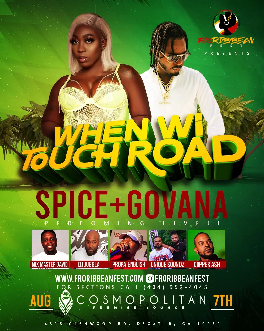 "When Wi Touch Road" Concert presented by FroRibbean Fest Tickets Cosmopolitan Premier Lounge
