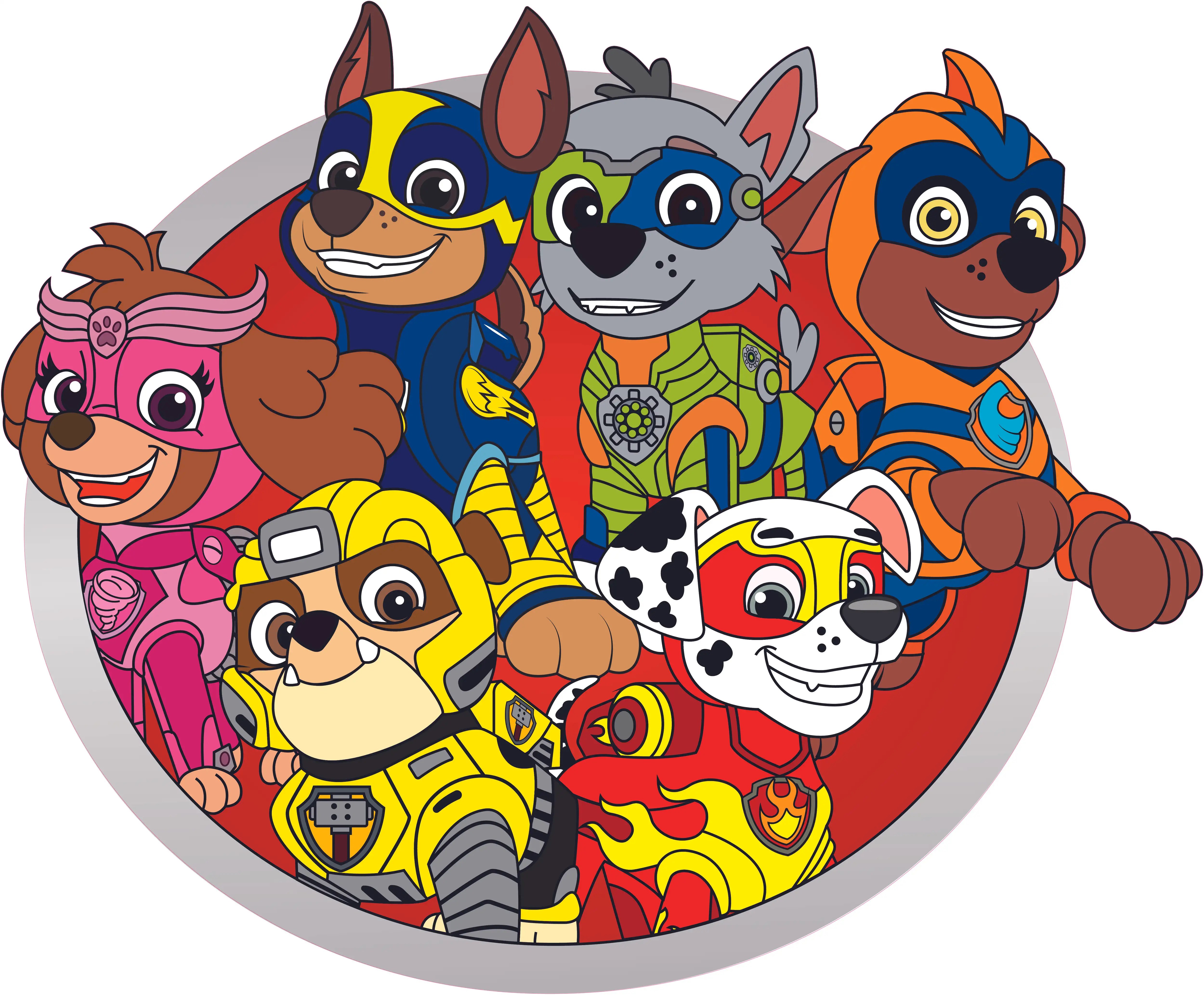 Home Kids Bedroom Vinyl Mighty Pups Paw Patrol Characters Design Wall