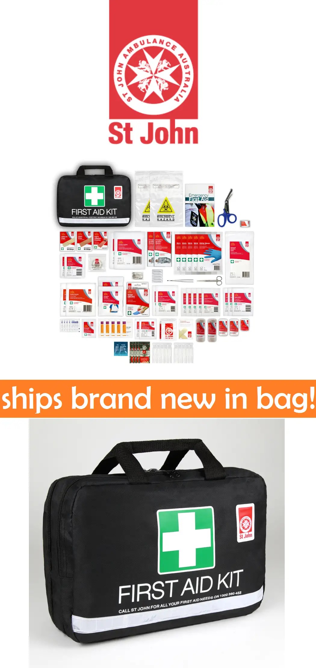 NEW St John Ambulance First Aid Kit LARGE Travel Leisure Work Bag COMPLIANT eBay
