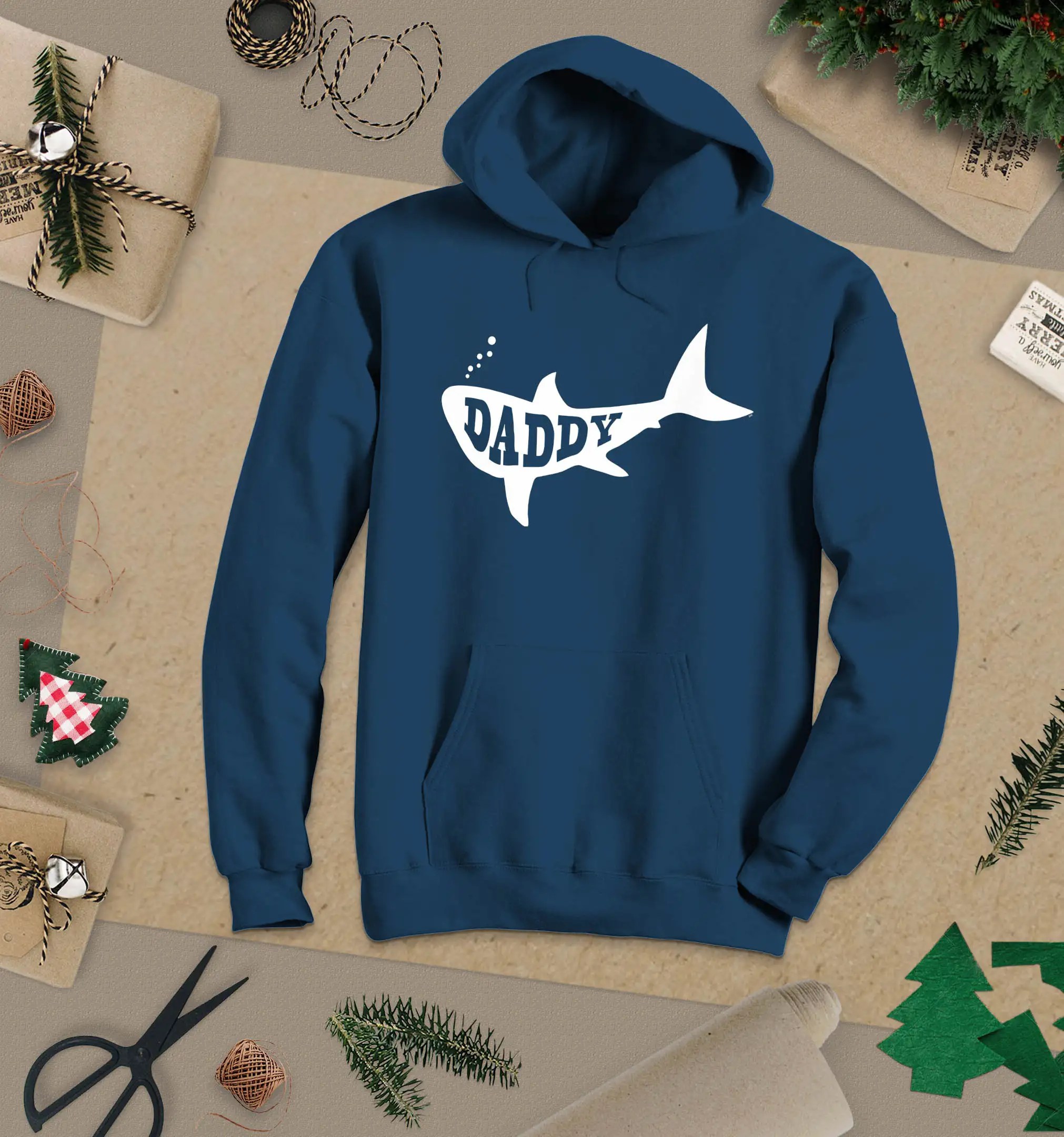 S4E Men's Daddy Shark Hoodies New Dad Matching Family Pregnancy
