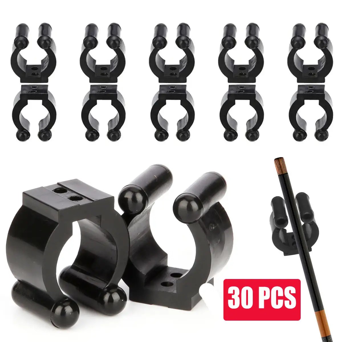 30pcs Fishing Rod Storage Clips Pole Holder Rack Organizer Wall Mounted