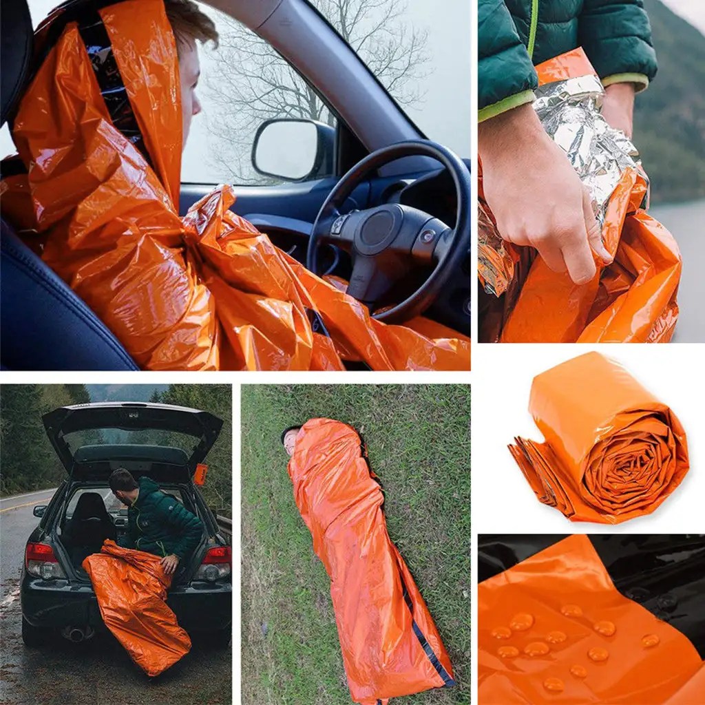 2 Pack Emergency Sleeping Bag Thermal Waterproof Outdoor Survival