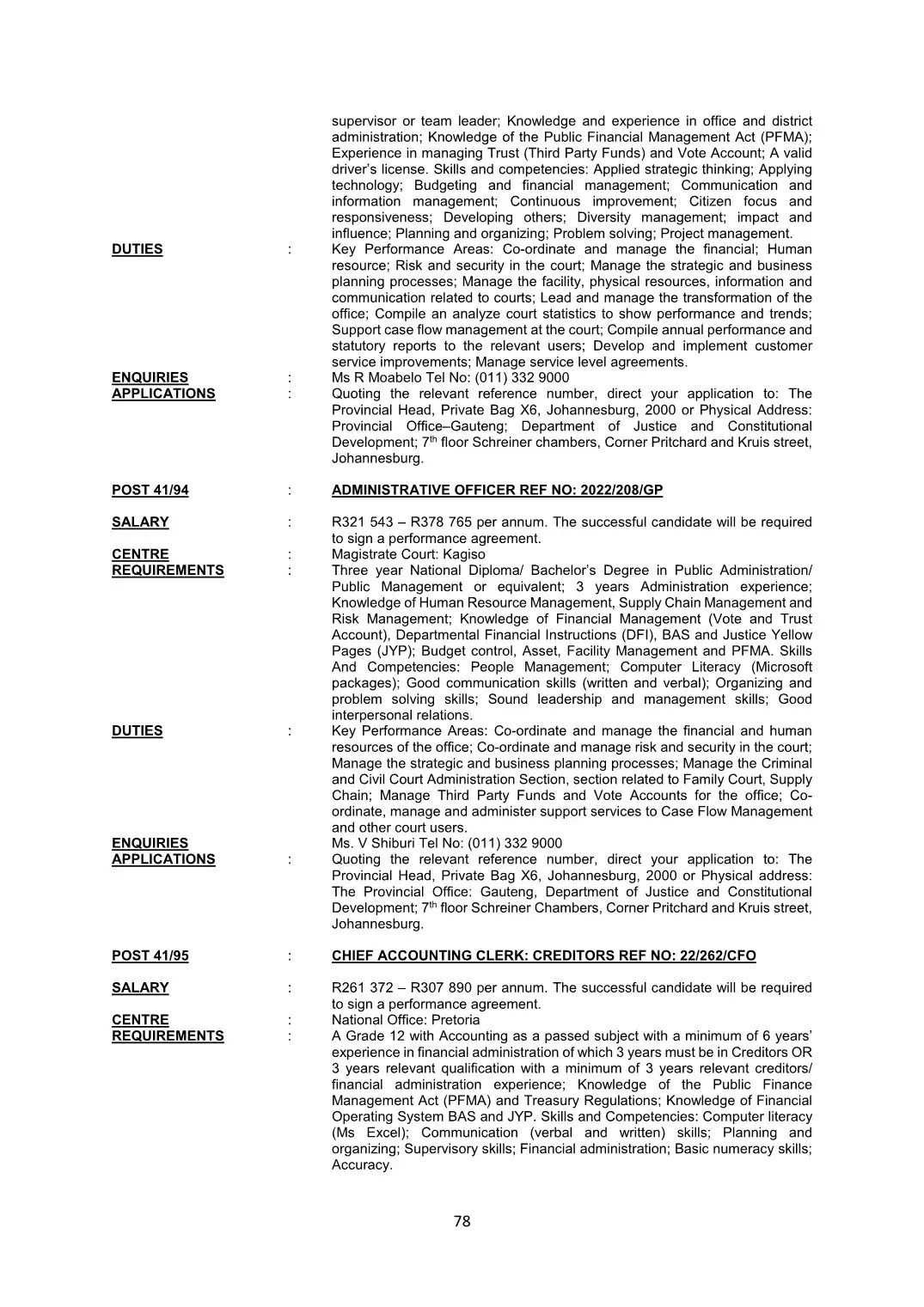 Justice and Constitutional Development Circular 41 Of 2022 DPSA Circular