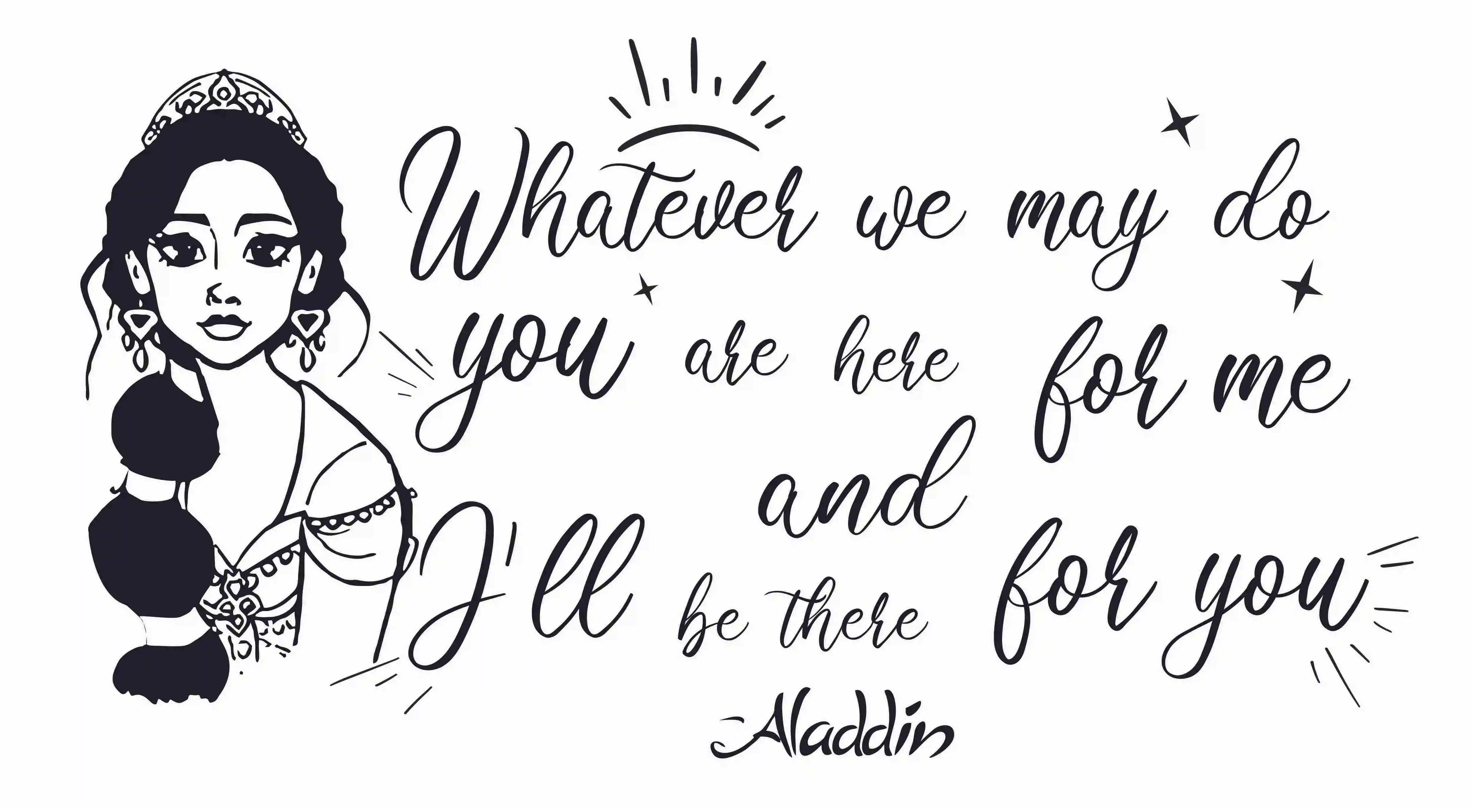 Princess Jasmine Vinyl Wall Art Decal Disney Aladdin Quotes Home