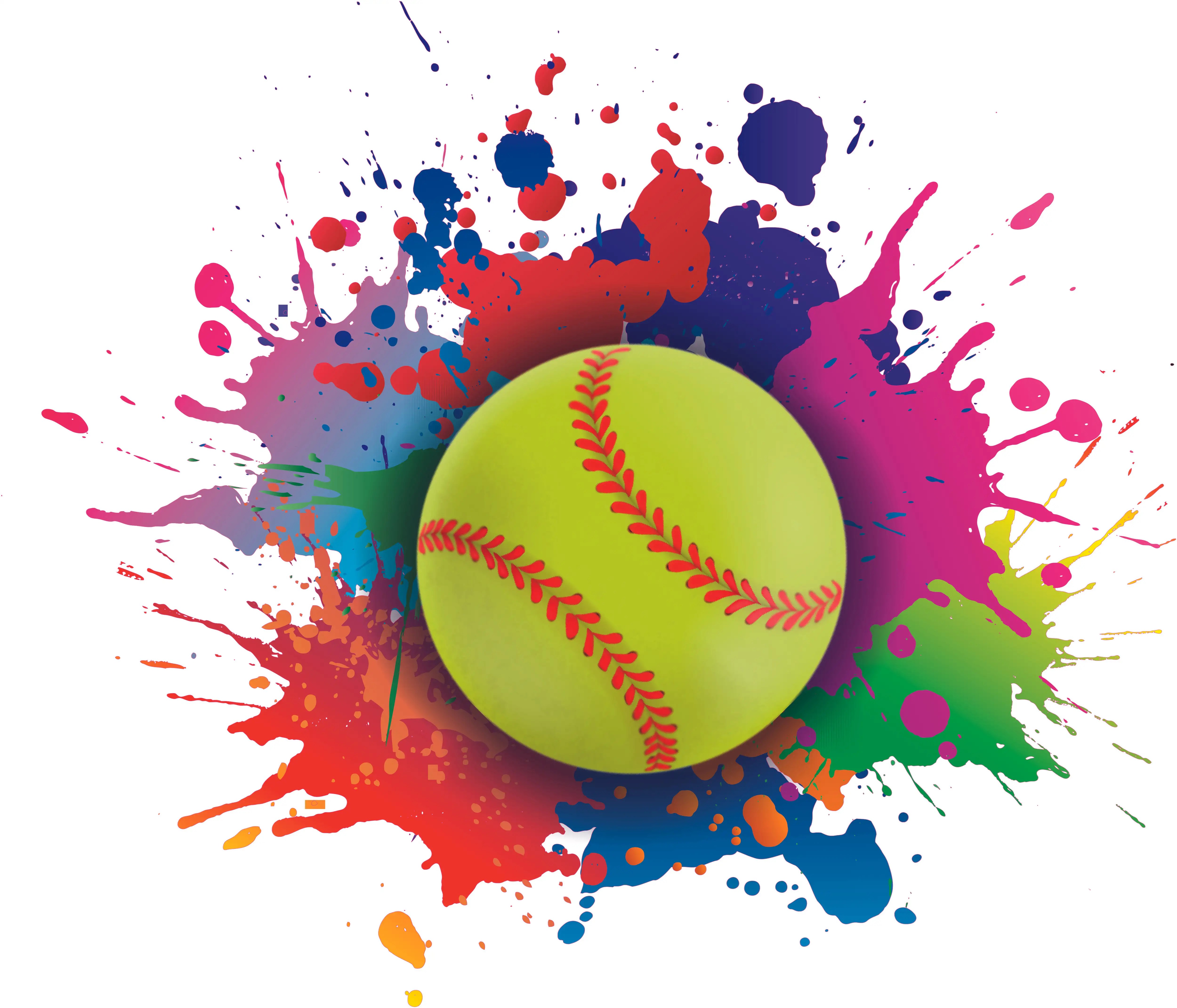 Removable Home Art Watercolor Ball Splat Wall Decal Vinyl Softball