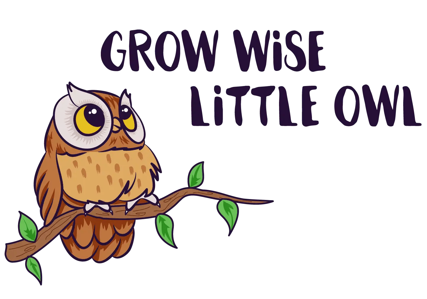 Grow Wise Little Owl Quotes Home Wall Art Decal Vinyl Living Room