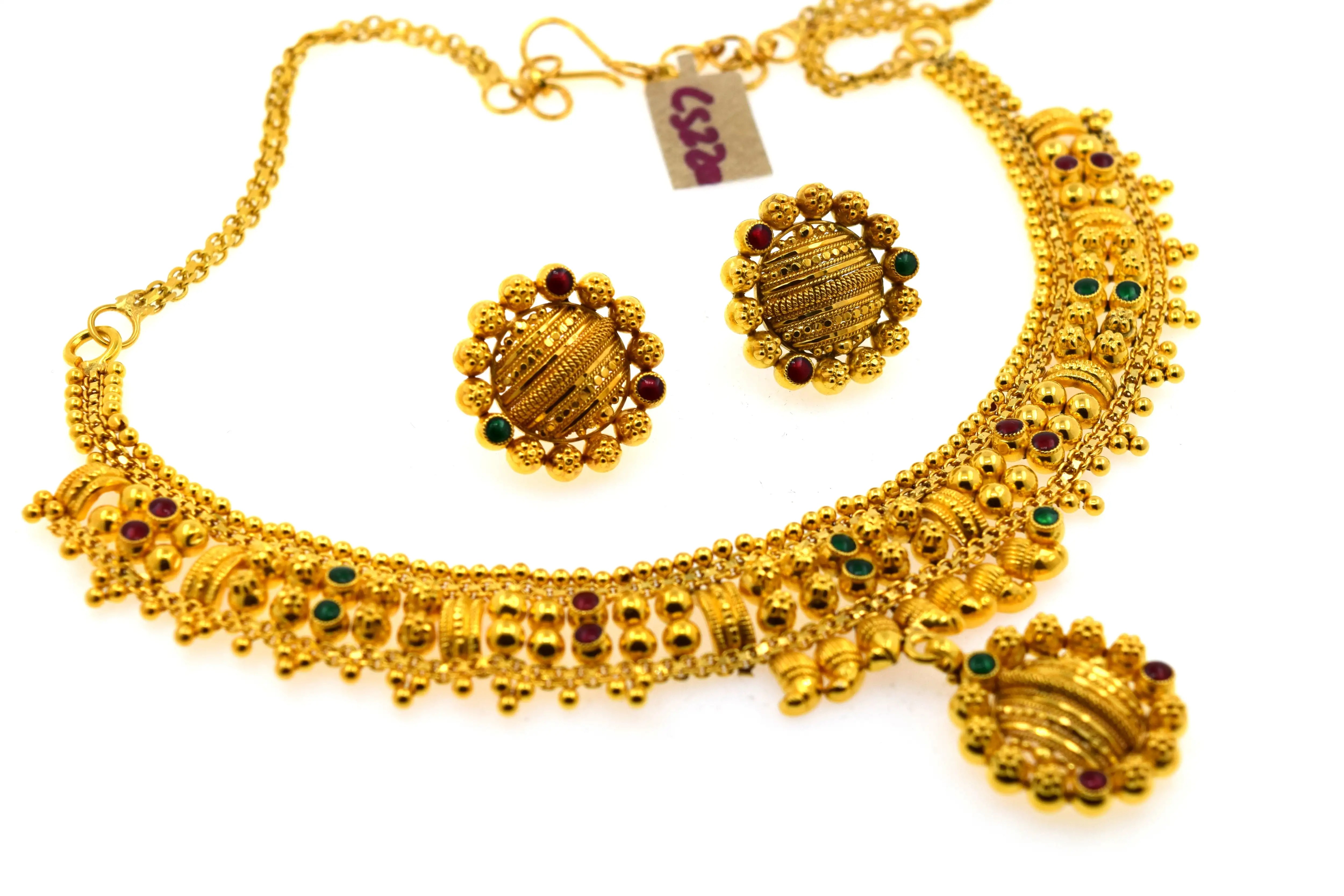 22k Necklace Set Beautiful Solid Gold Ladies Classic Filigree with