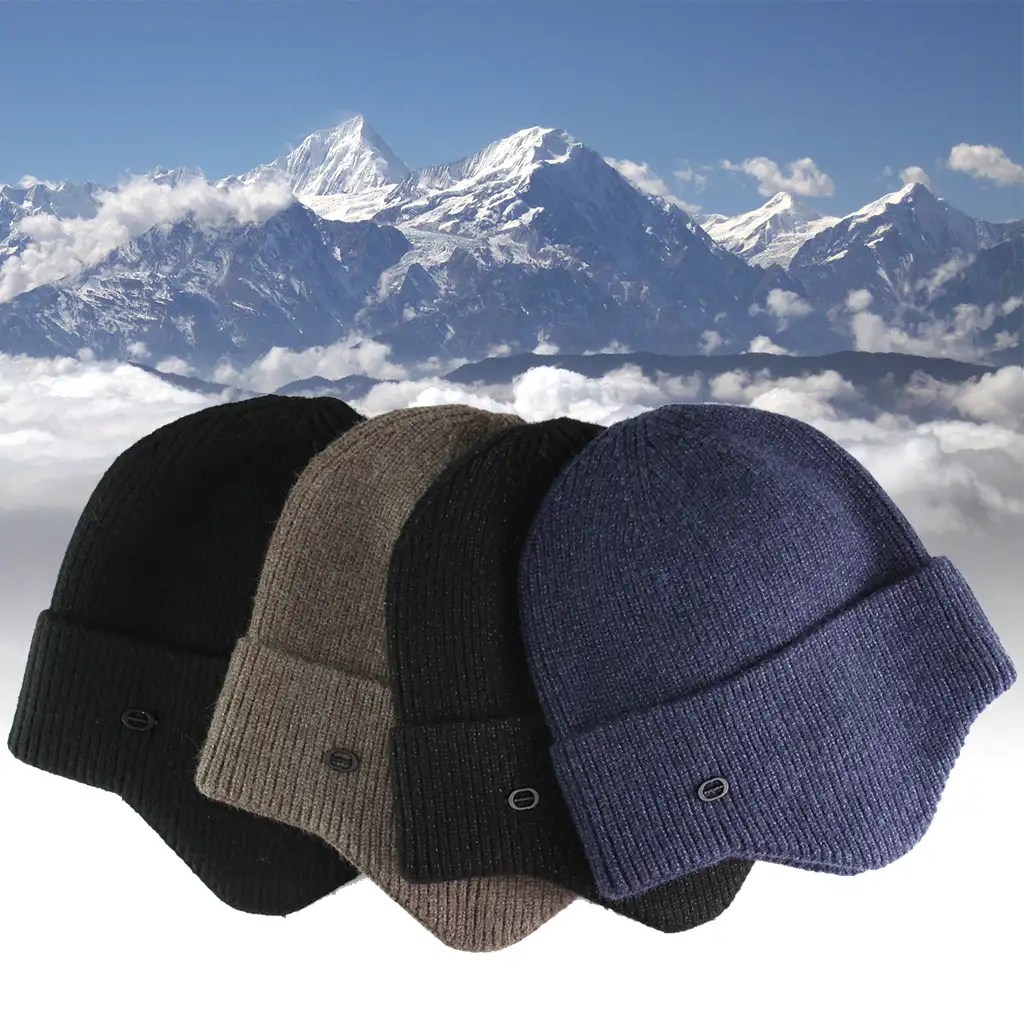 Winter Knit Ear Flap Hat Warm Fleece Lined Beanie Cap Ski Outdoor Mens