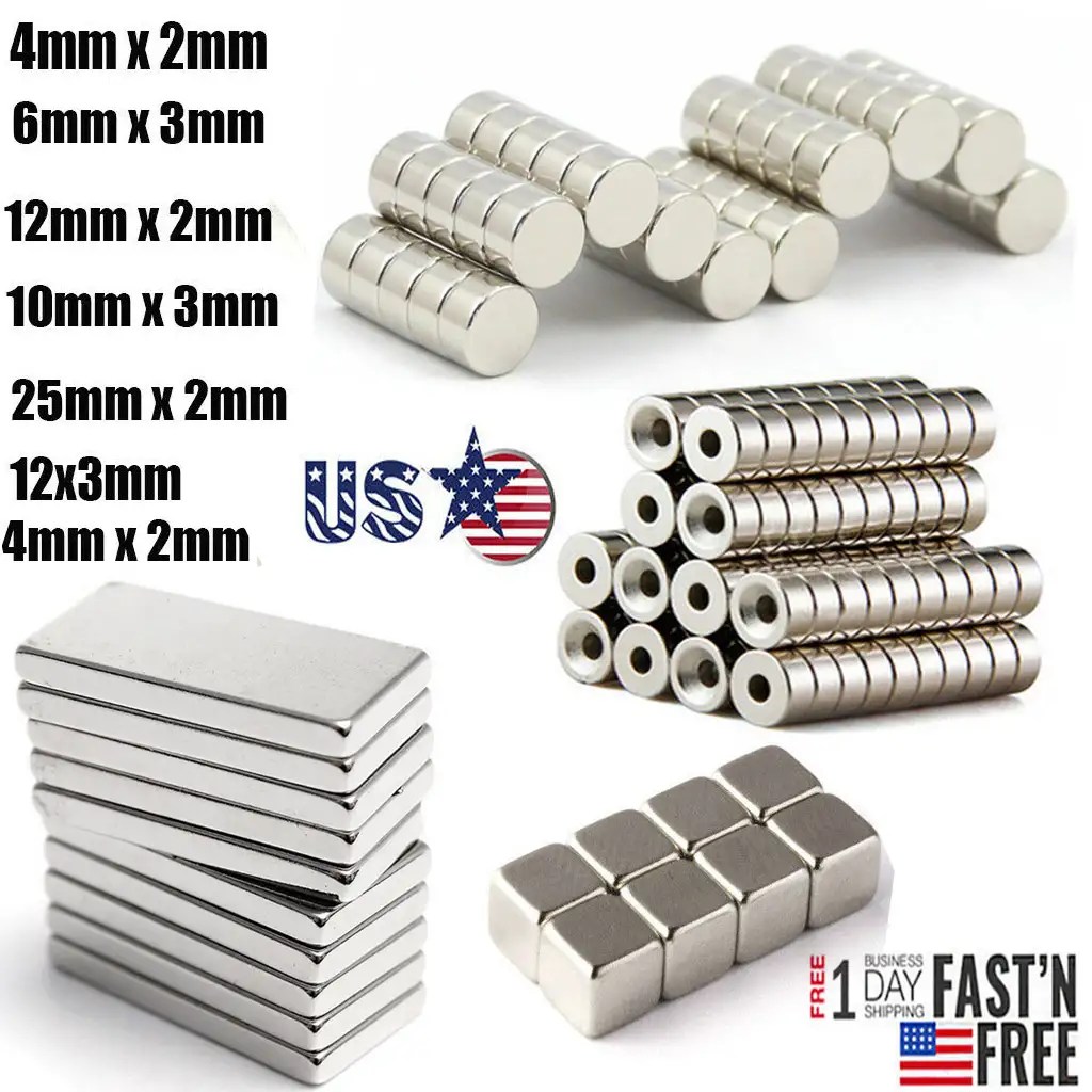Lot 10 50 100 Round Disc Block Rare Earth Neodymium N52 N50 N35