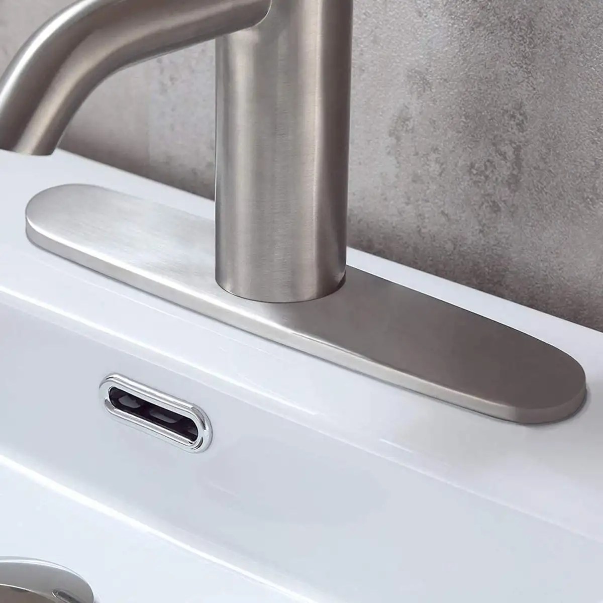 Matte black Faucet Plate Hole Tap Cover Deck Plate Bathroom Kitchen