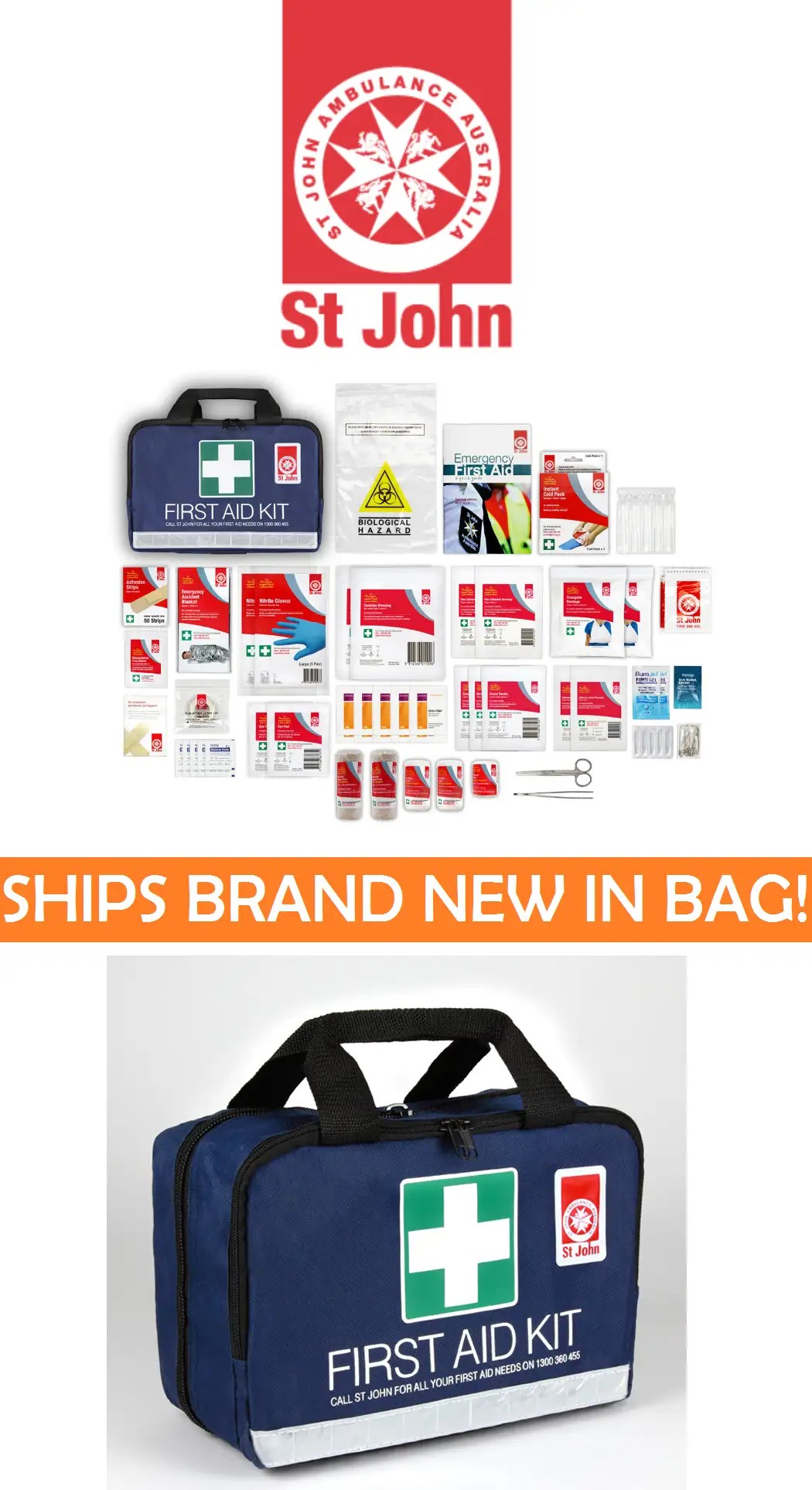 NEW St John Ambulance Medium First Aid Kit Work Travel Family OHS WHS