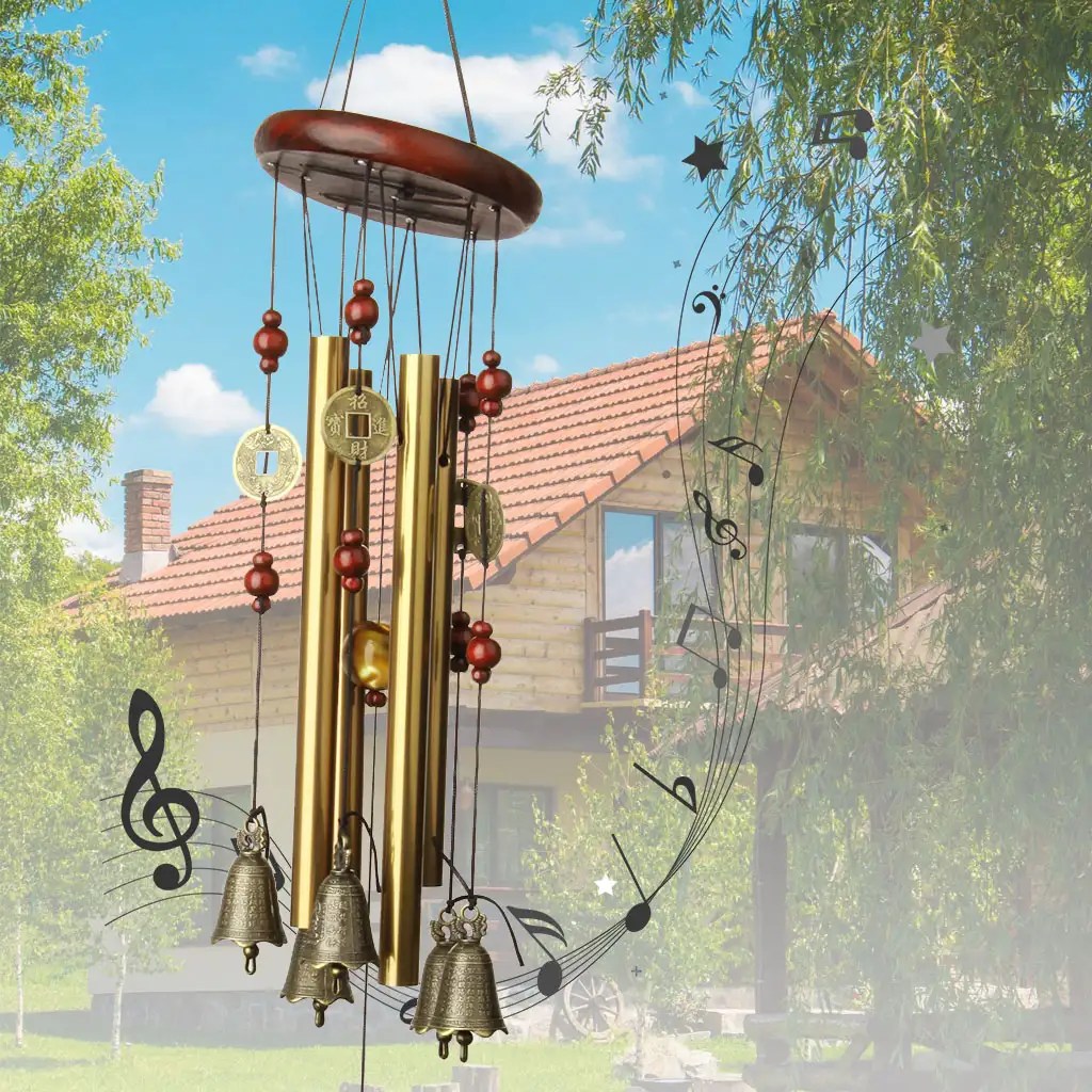USA Large Wind Chimes 4/12 Tube Bells Copper Church Bell Outdoor Garden