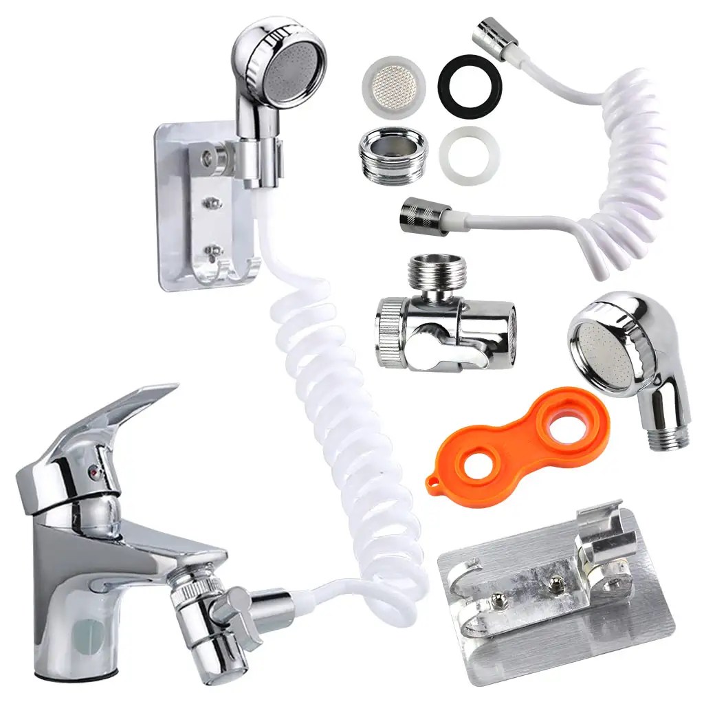 Bathroom Sink Faucet Sprayer Set External Faucet Shower Clean Sprinkler