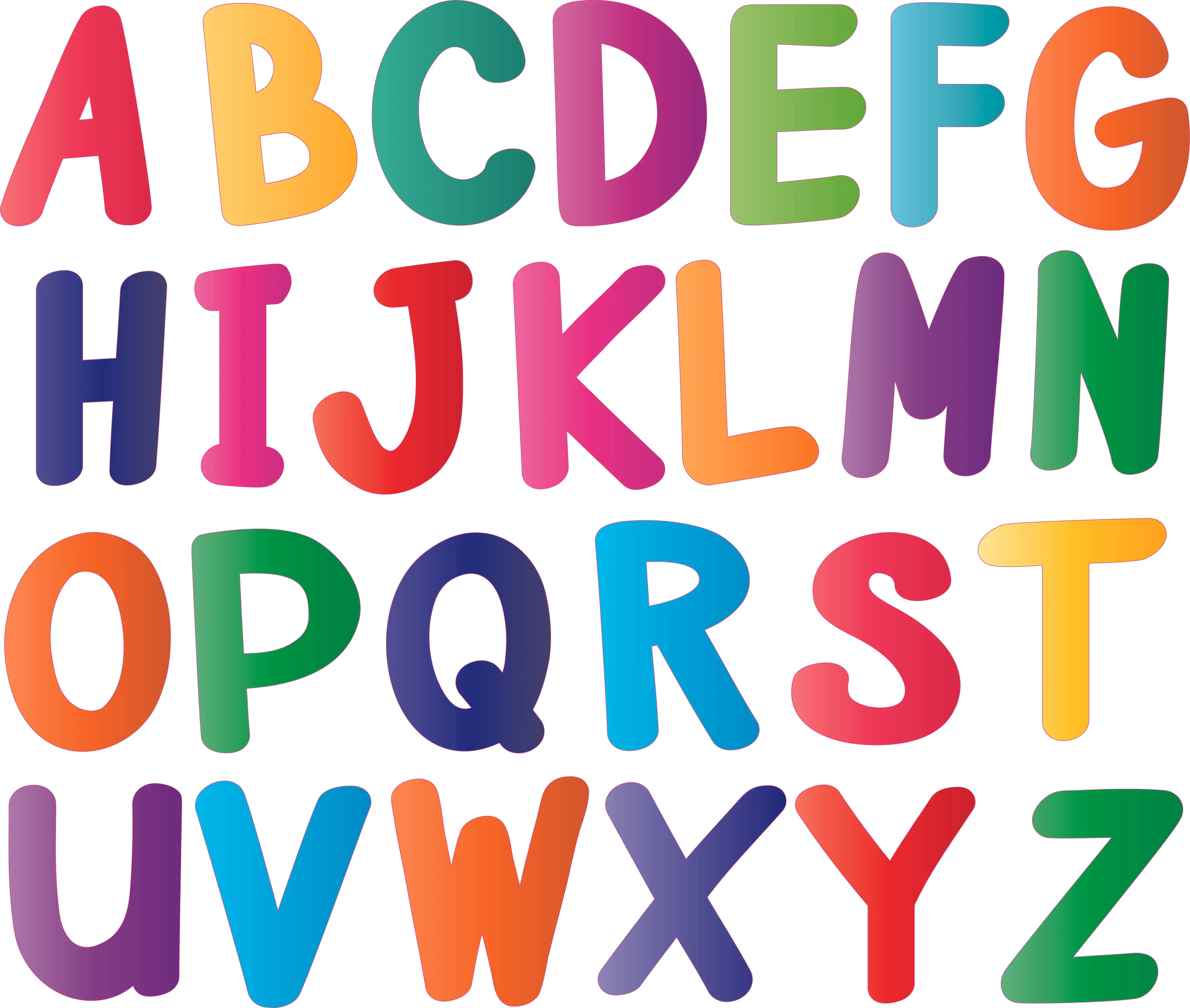 Kids Bedroom Living Room Multicolored English Alphabet Letters Wall