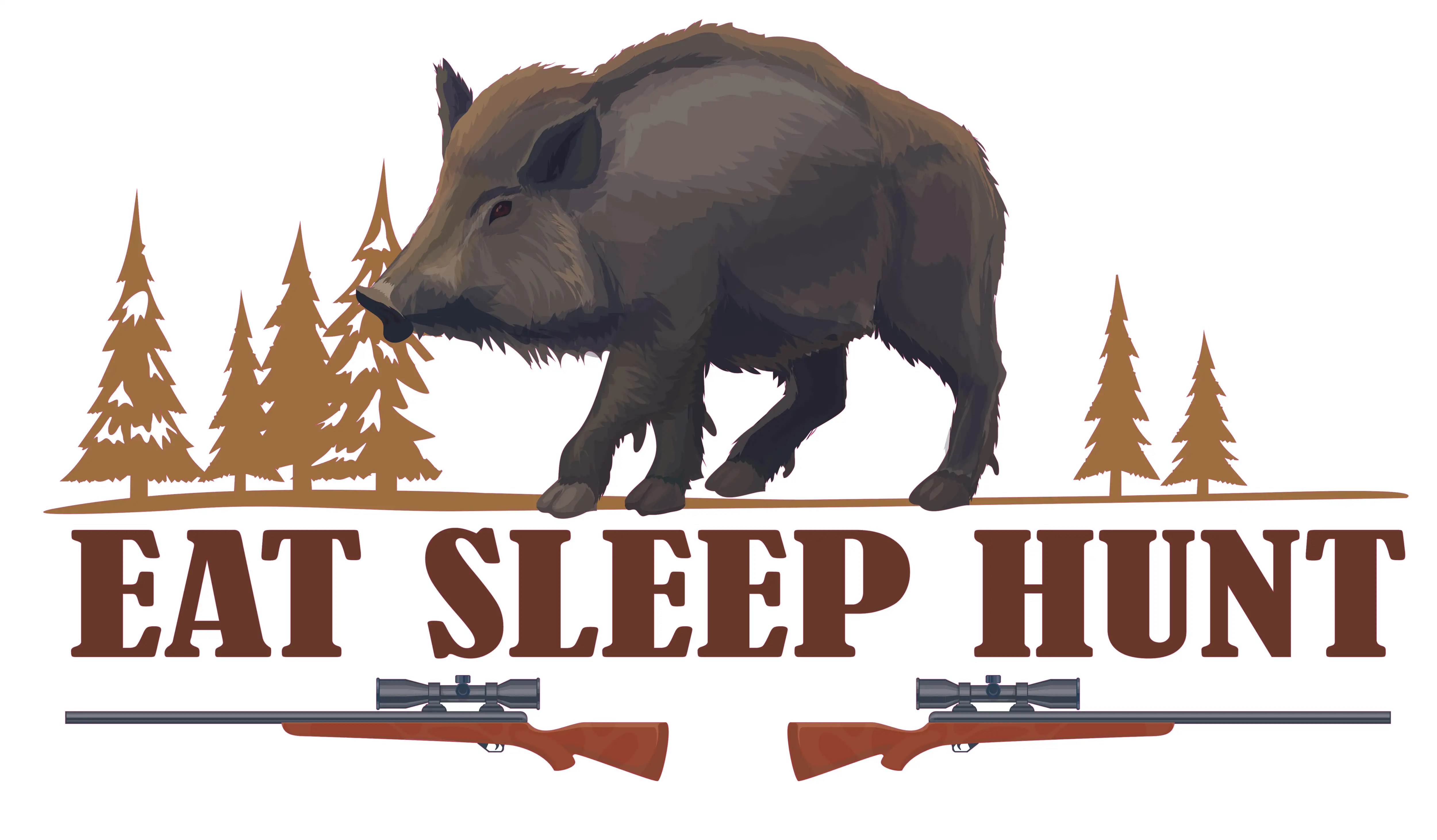 Vinyl Adhesive Eat Sleep Hunt Quotes Wild Boar Sport Hunting Design
