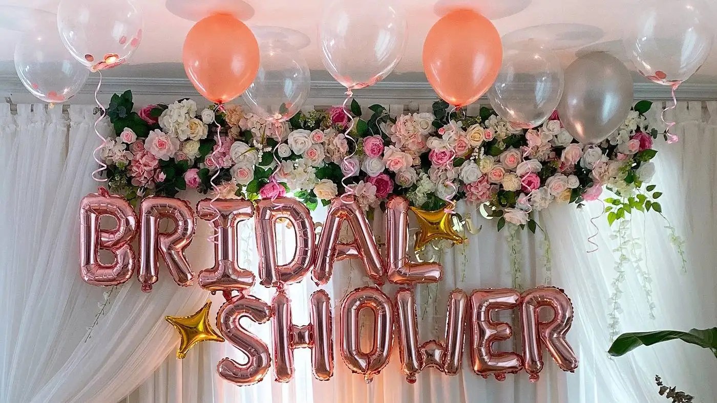 Bridal Shower Backdrop With Balloons