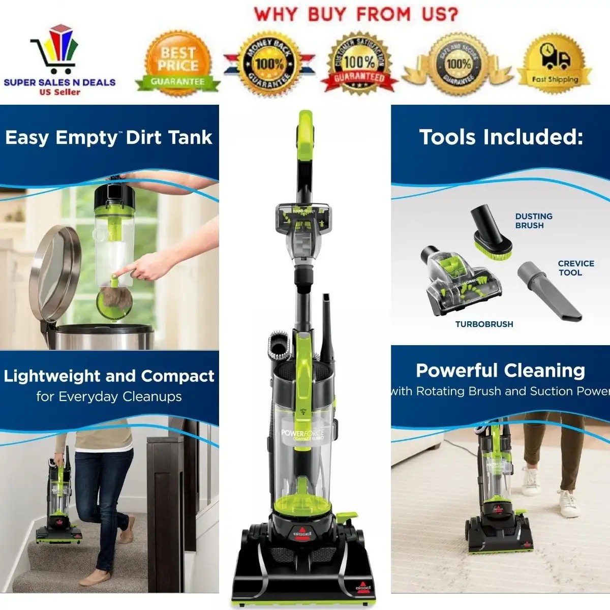 VACUUM CLEANER BISSELL PowerForce 2690 Compact Turbo Bagless Washable