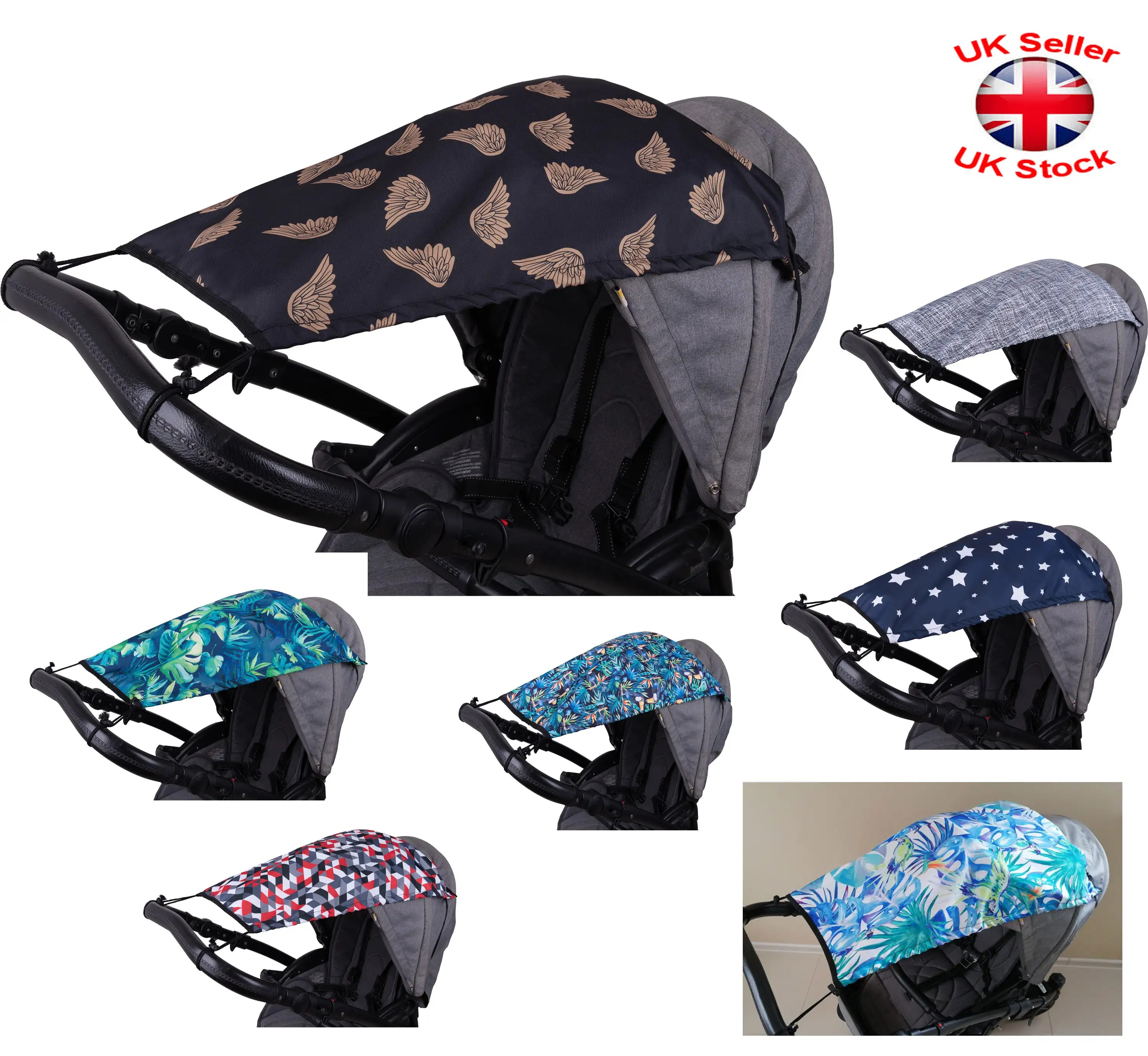 MULTI SHADE PRAM BUGGY SUNSHADE CANOPY PUSHCHAIR STROLLER BABY
