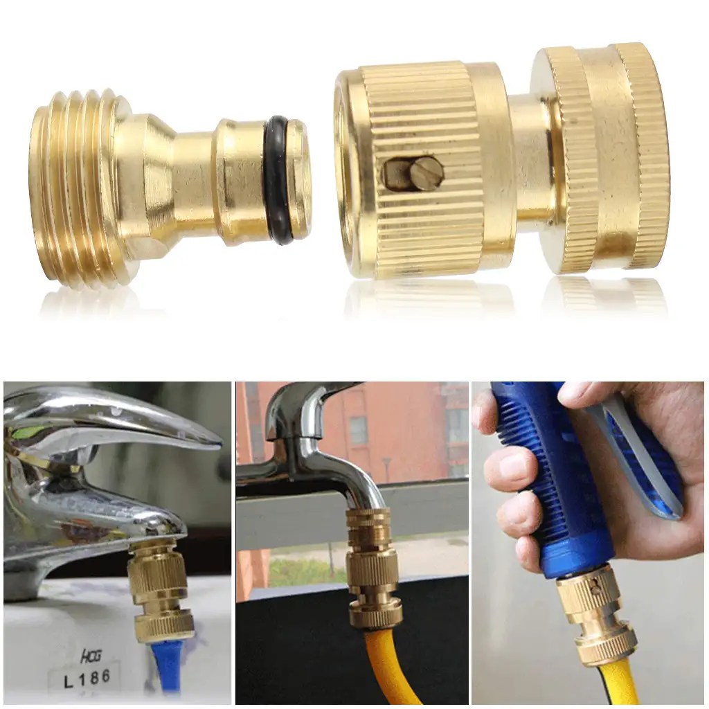 3/4 Tube Hose Connect Water Hose Fit Brass Female Male Shut Off Valve