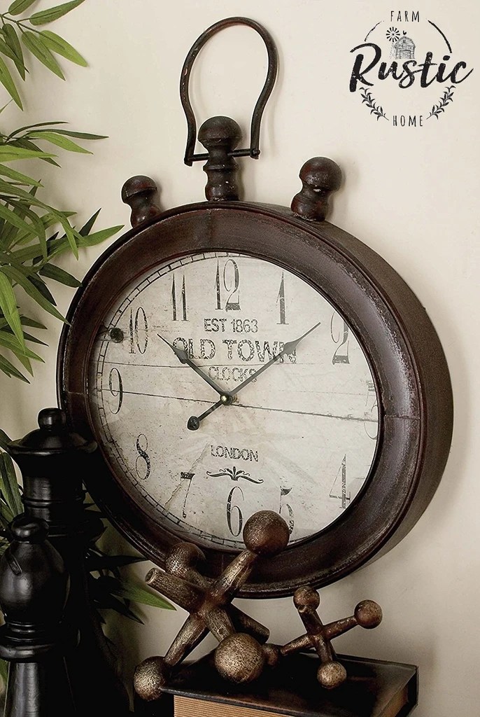 Large Metal Oval Wall Clock RUSTIC DECOR London Industrial Vintage Antique 719363412473 eBay