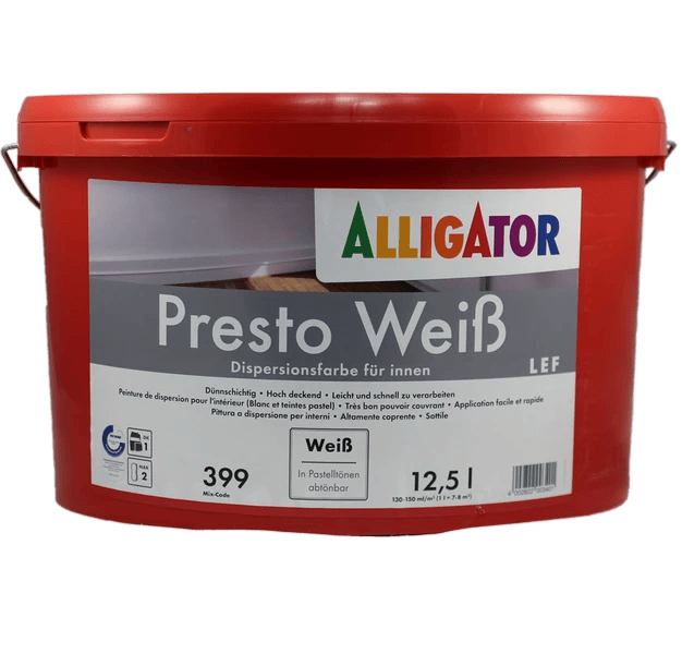 Alligator Presto Weiß 12,5 Liter LEF DispersionsInnenfarbe