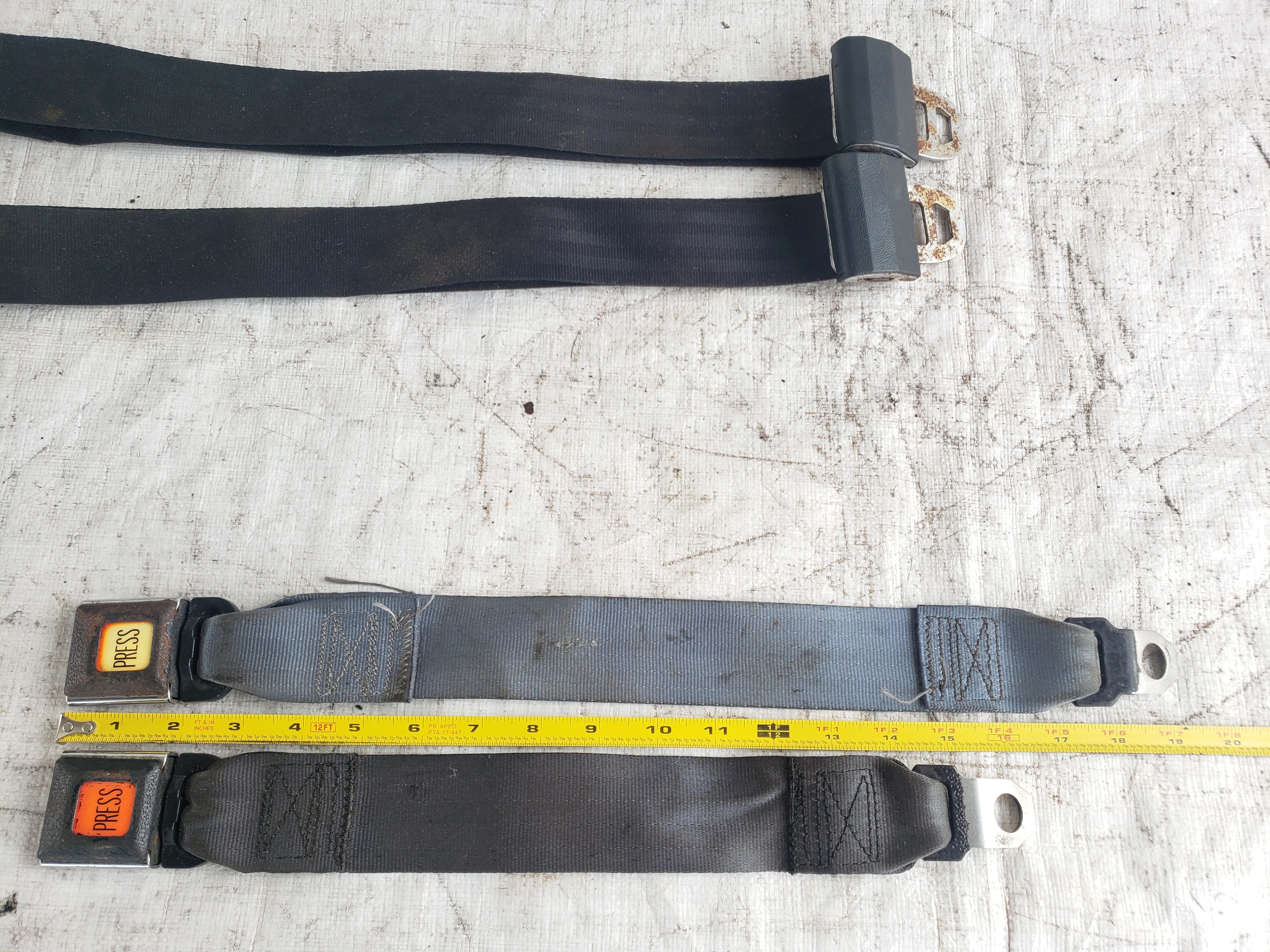 Jeep Wrangler YJ CJ 7691 OEM Rear Seat Lap Belt Seatbelts PLUS SIZE