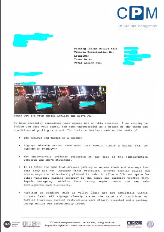 FightBack Forums > Atlip Center Wembley CPM Parking Charge Notice