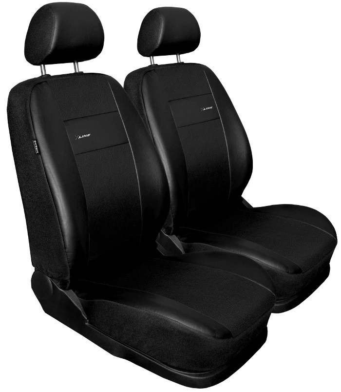 VW Caddy 2x Front Faux Leather Seat Covers Black Vehicle Parts