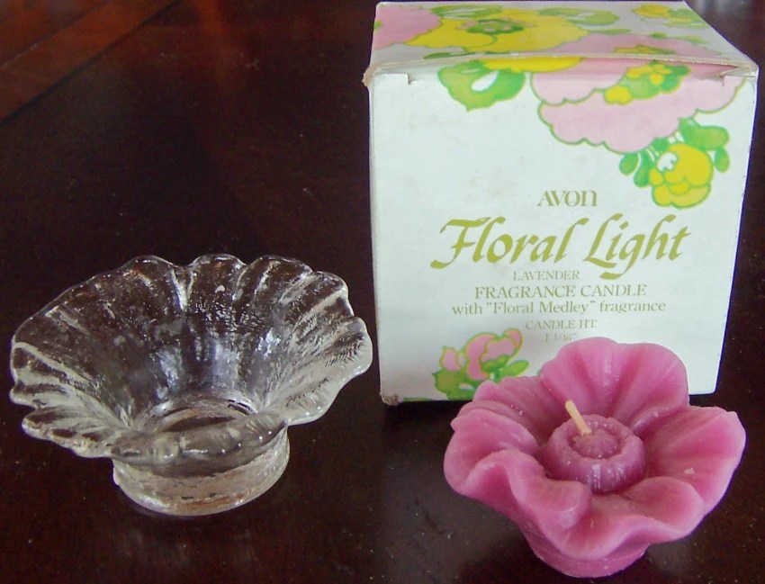 RARE Vintage 1980 Avon "FLORAL LIGHT" Floral Medley Candle Holder